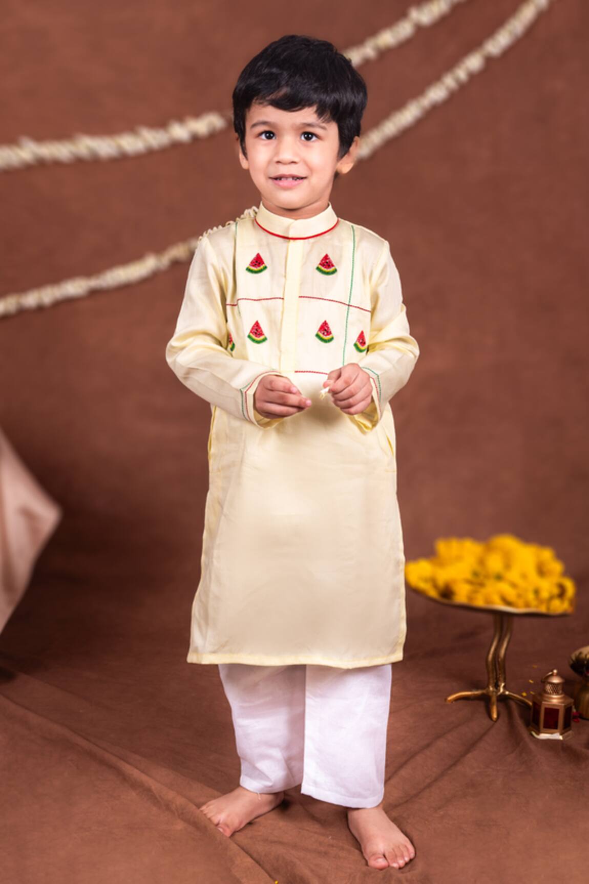 Toplove Watermelon Embroidered Kurta & Pajama Set