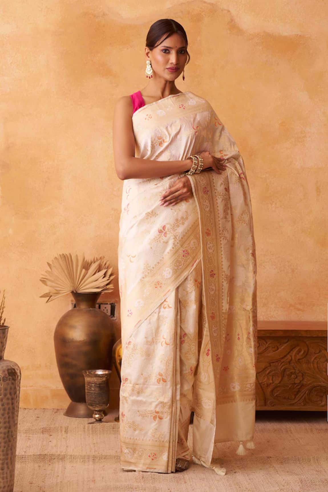 Neitri Jasmine Banarasi Silk Floral Woven Saree