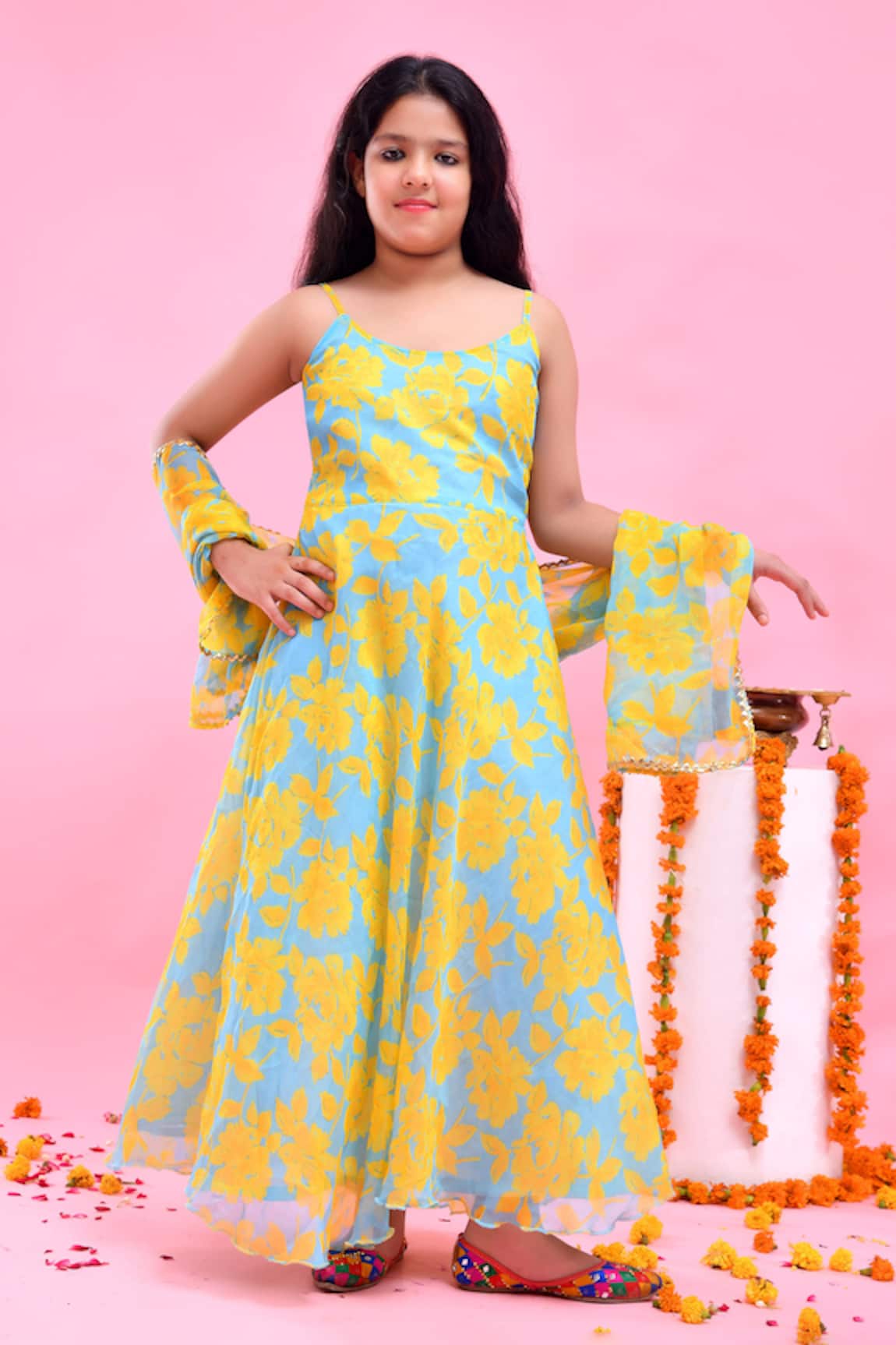 Bannhi By Priyanka Rathore Floral Pattern Anarkali With Dupatta 