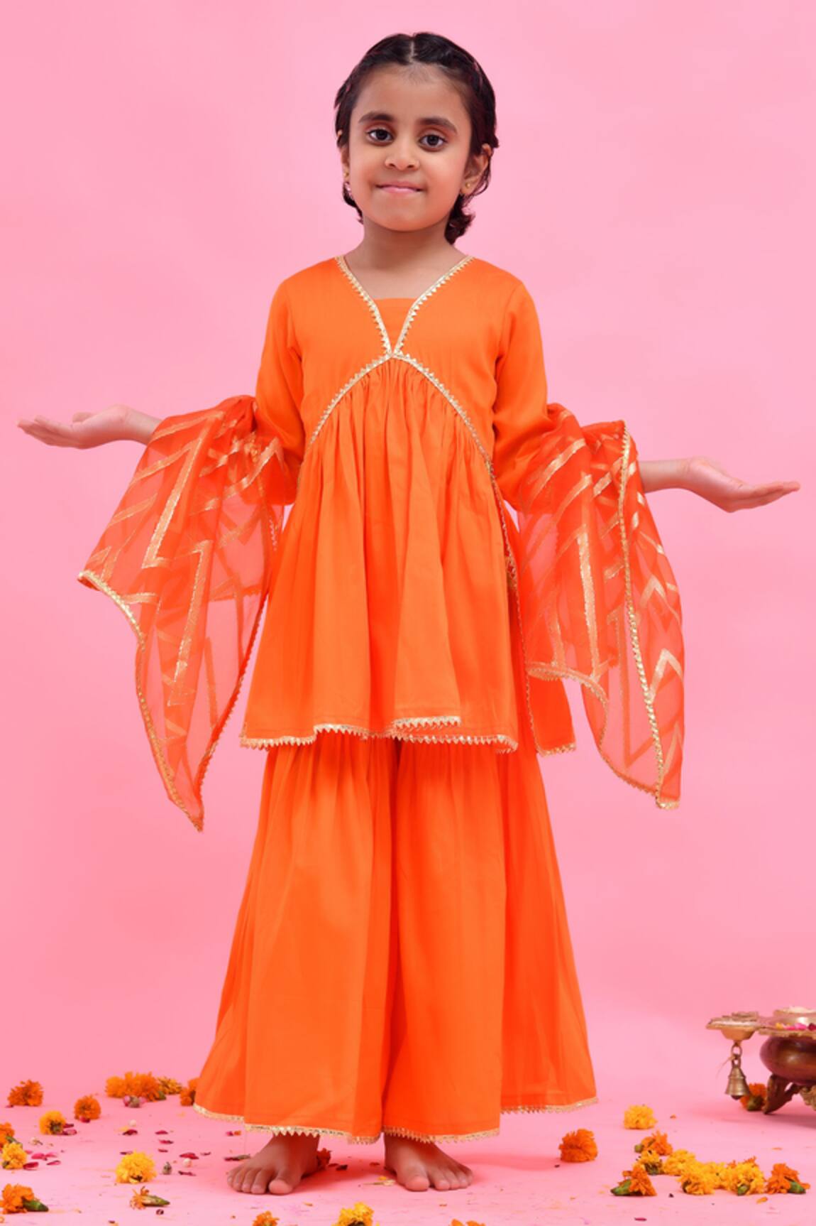 Bannhi By Priyanka Rathore Sharara Set With Zari Organza Dupatta 