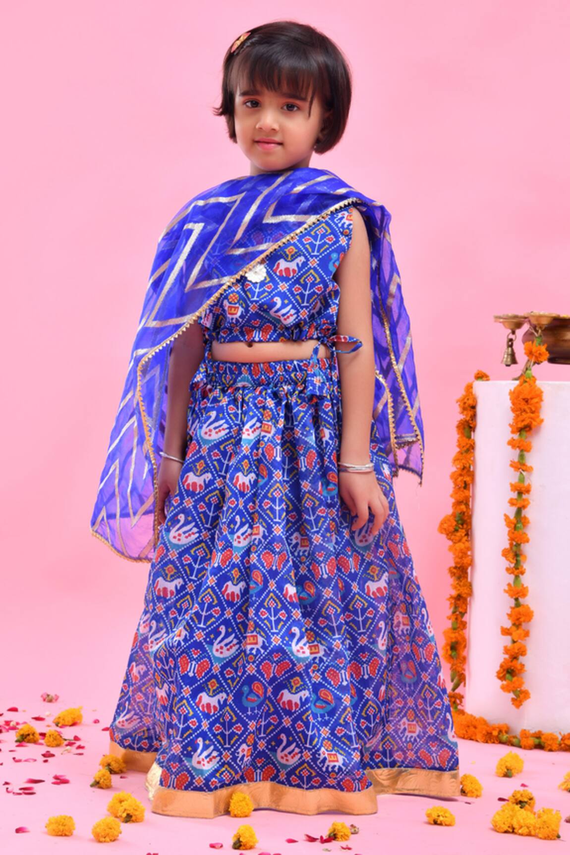 Bannhi By Priyanka Rathore Printed Chanderi Lehenga Set 