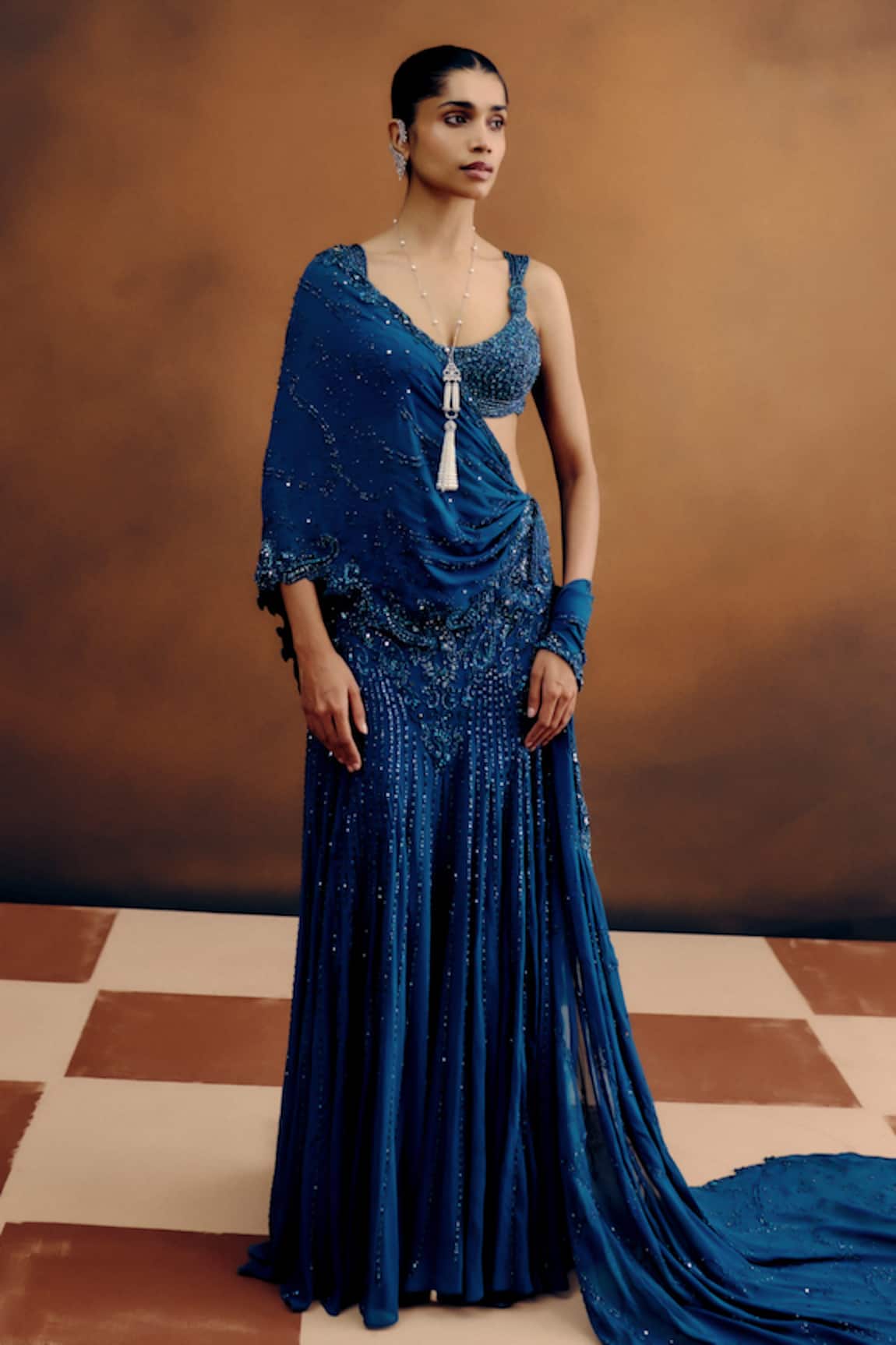 Dolly J Oceanelle Draped Saree