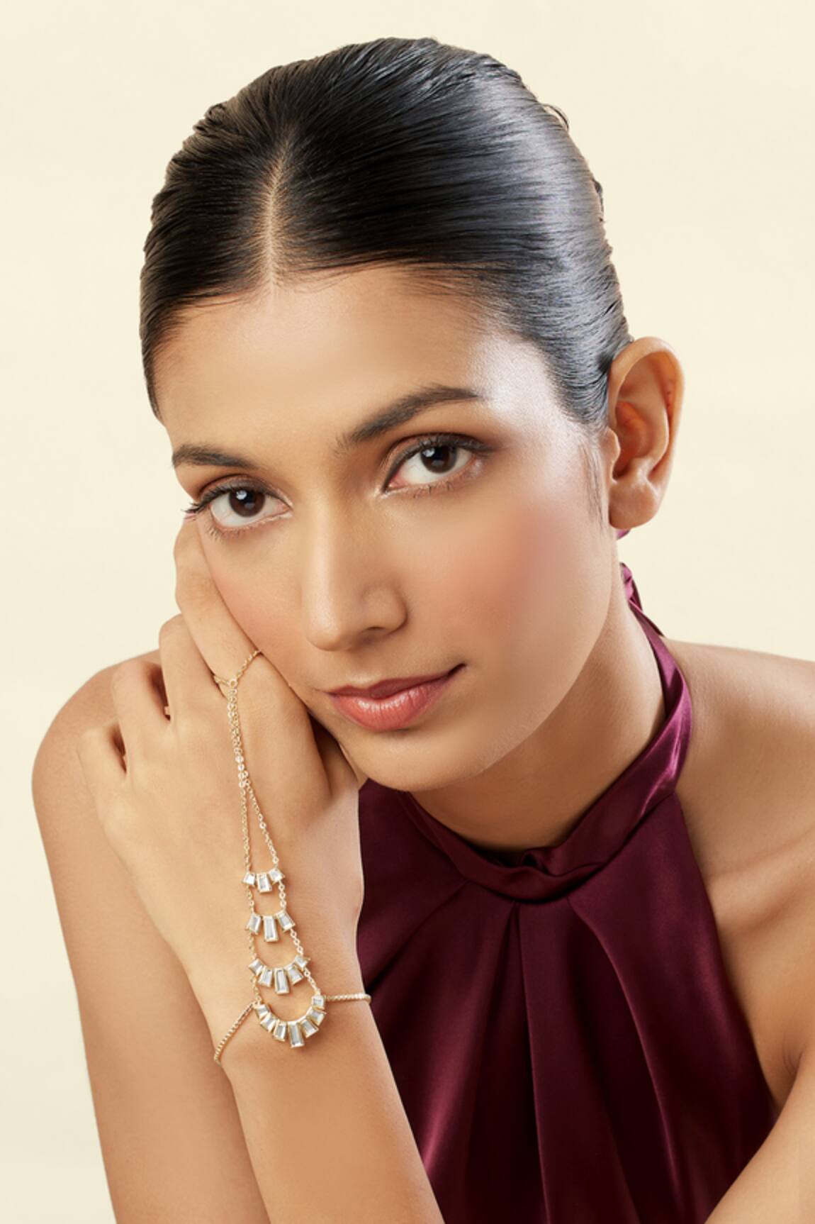 Isharya 18Kt Gold Plated Esplendor Hand Harness 