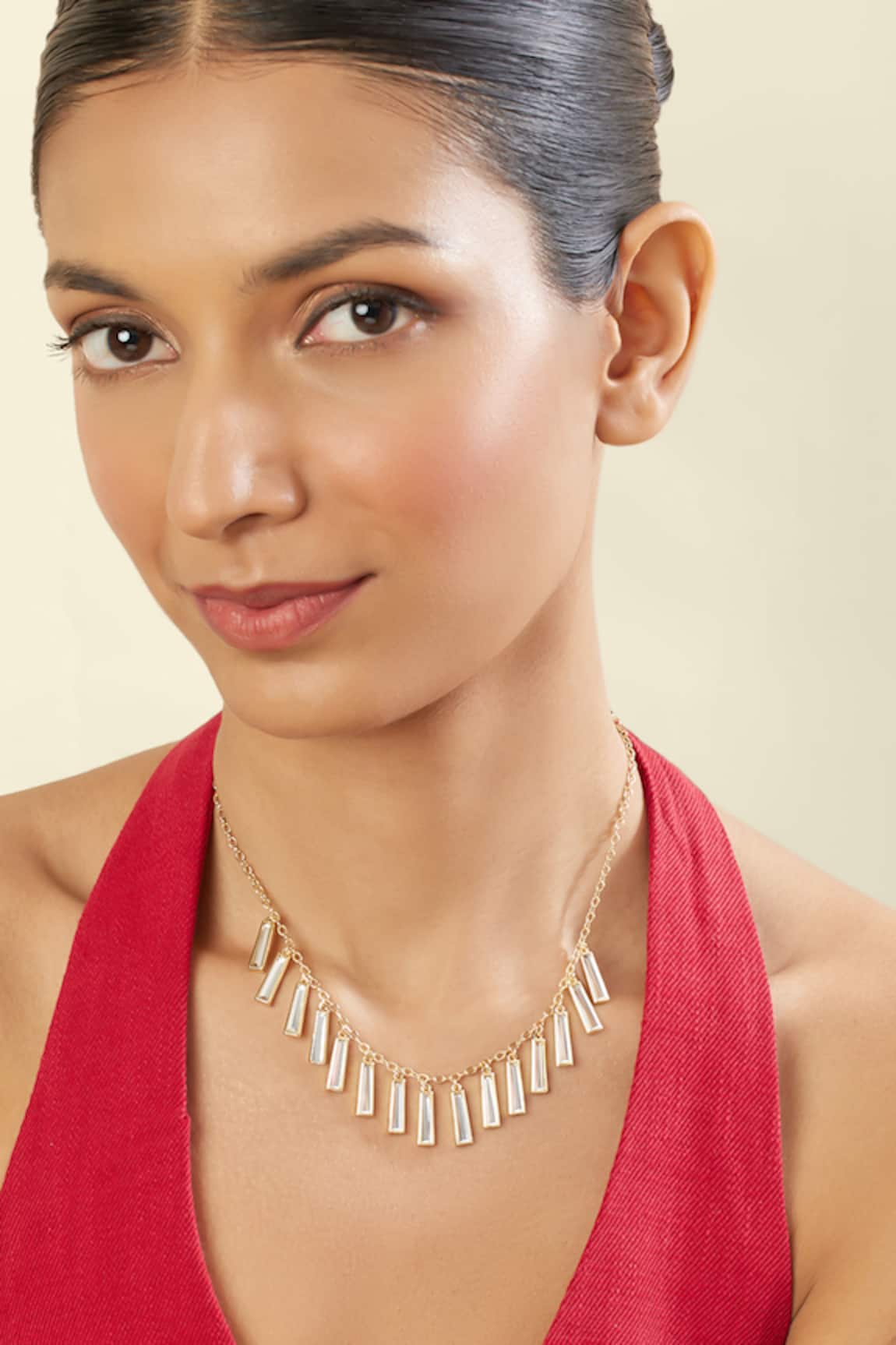 Isharya 18Kt Gold Plated Ecos Mirror Necklace