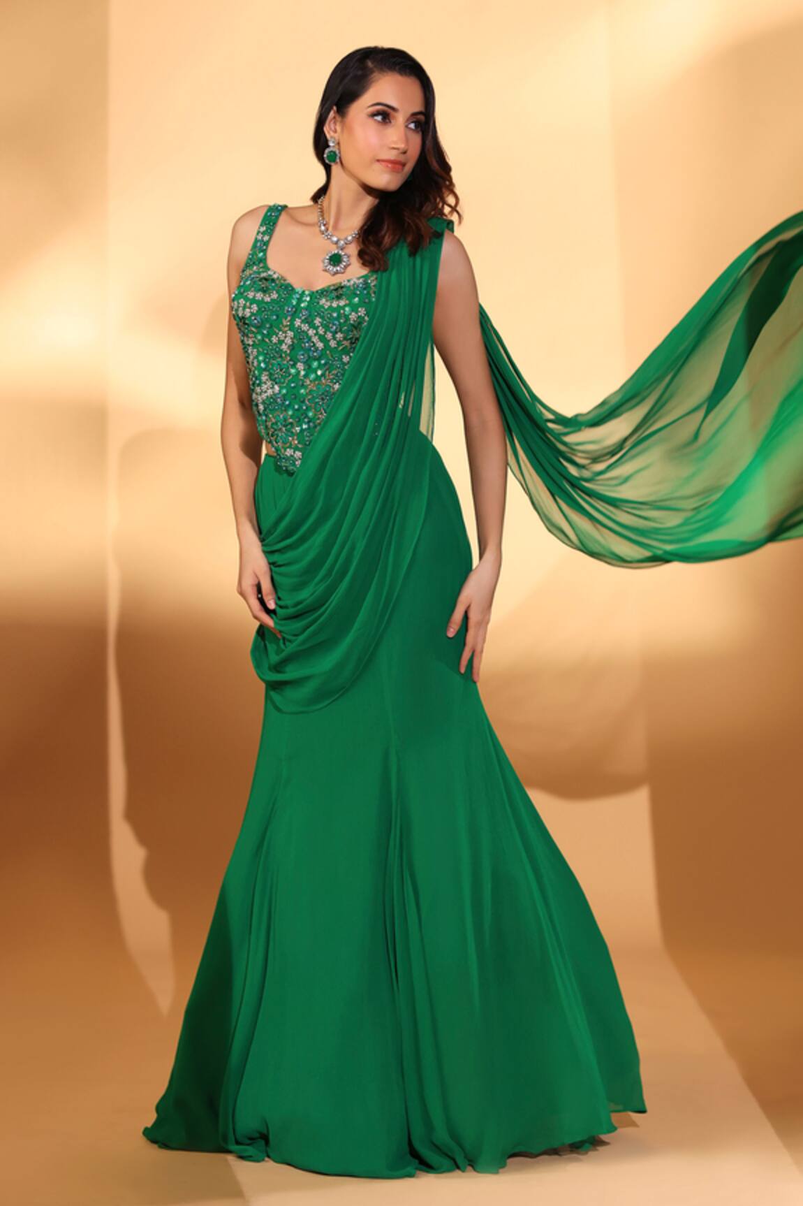 Kiyohra Veda Pre-Draped Lehenga Saree With Blouse 