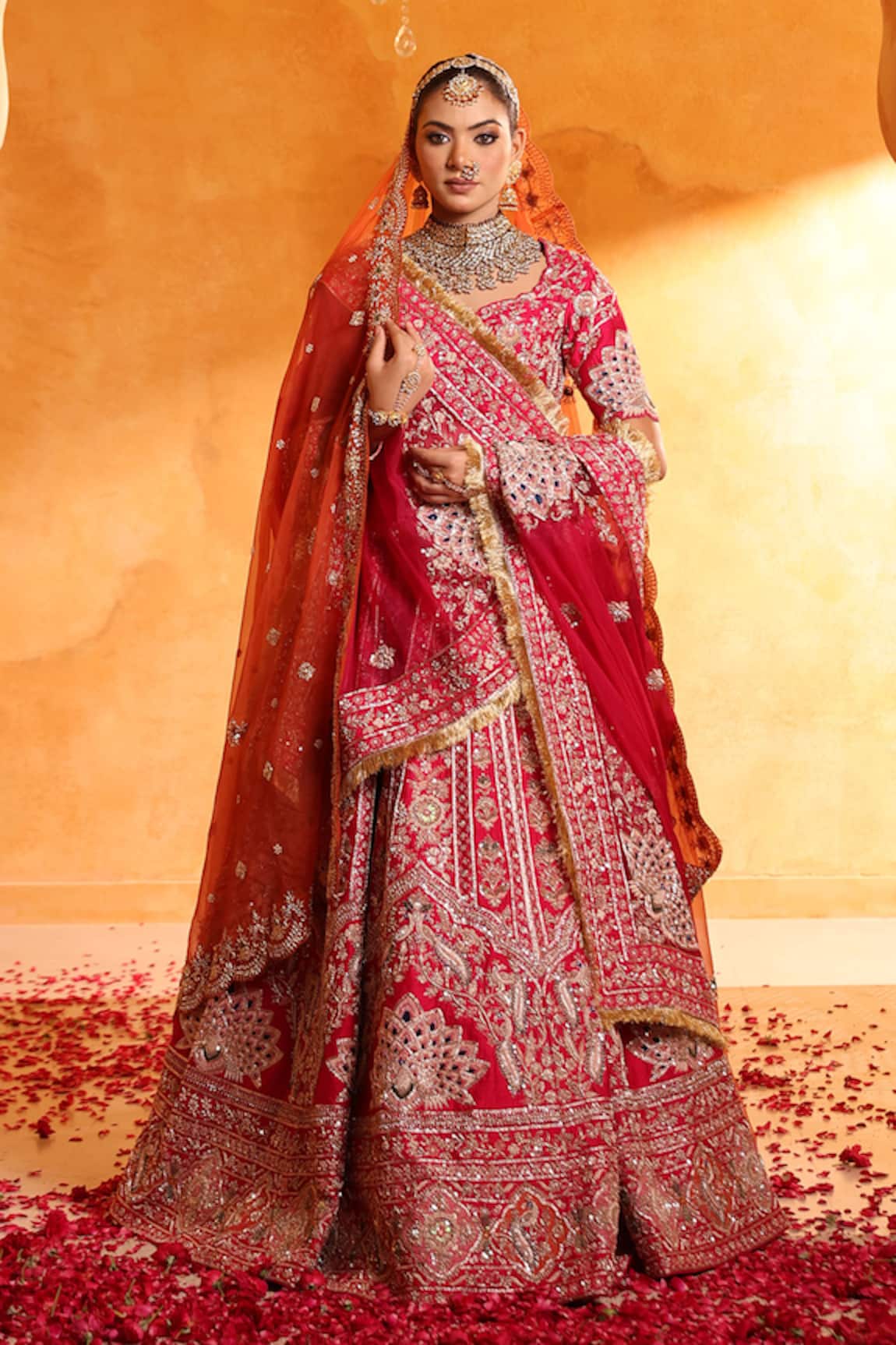 Mehar Rani Pink Bridal Lehenga Set 