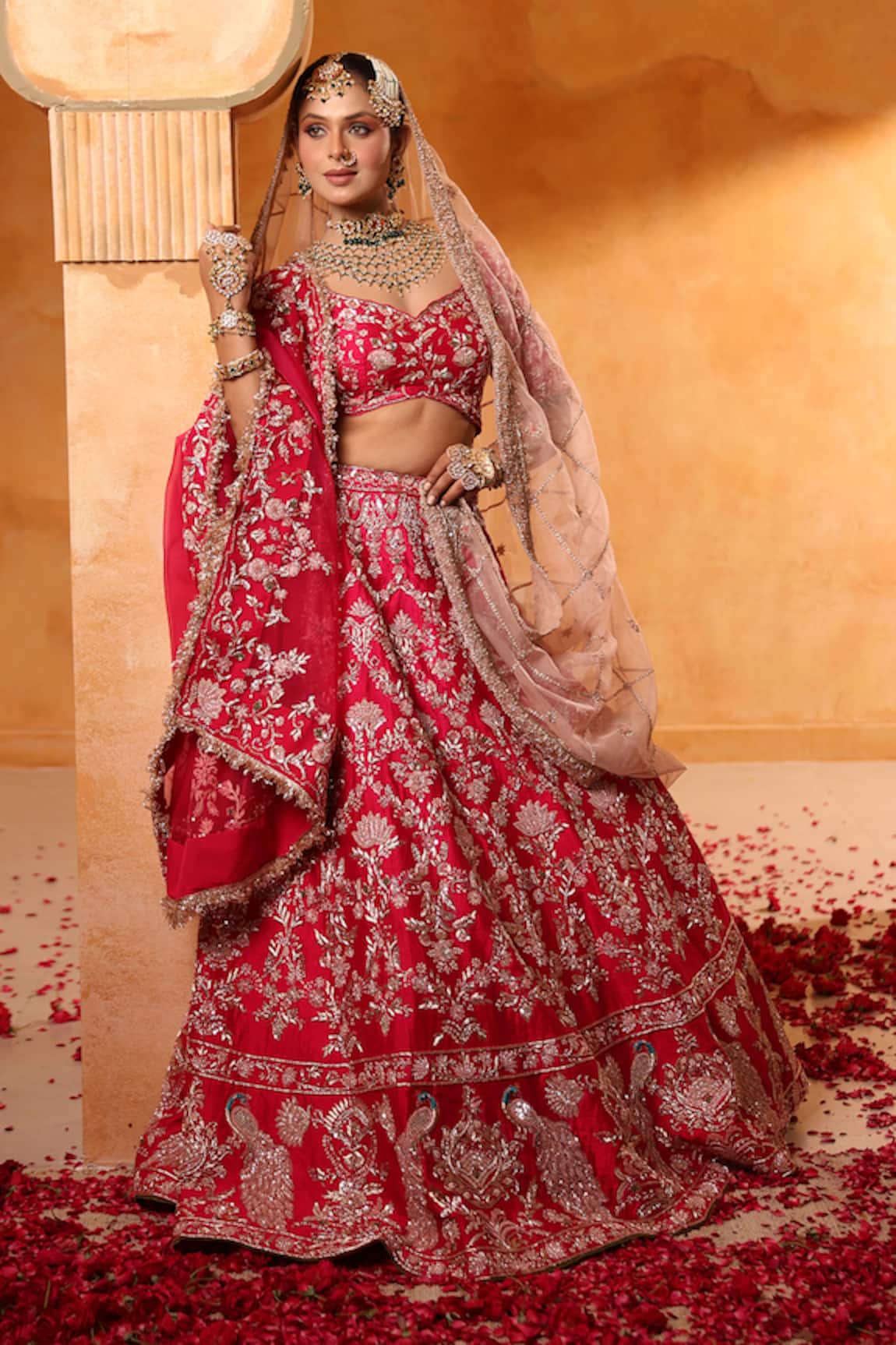 Mehar Rani Pink Zardozi Work Bridal Lehenga Set 