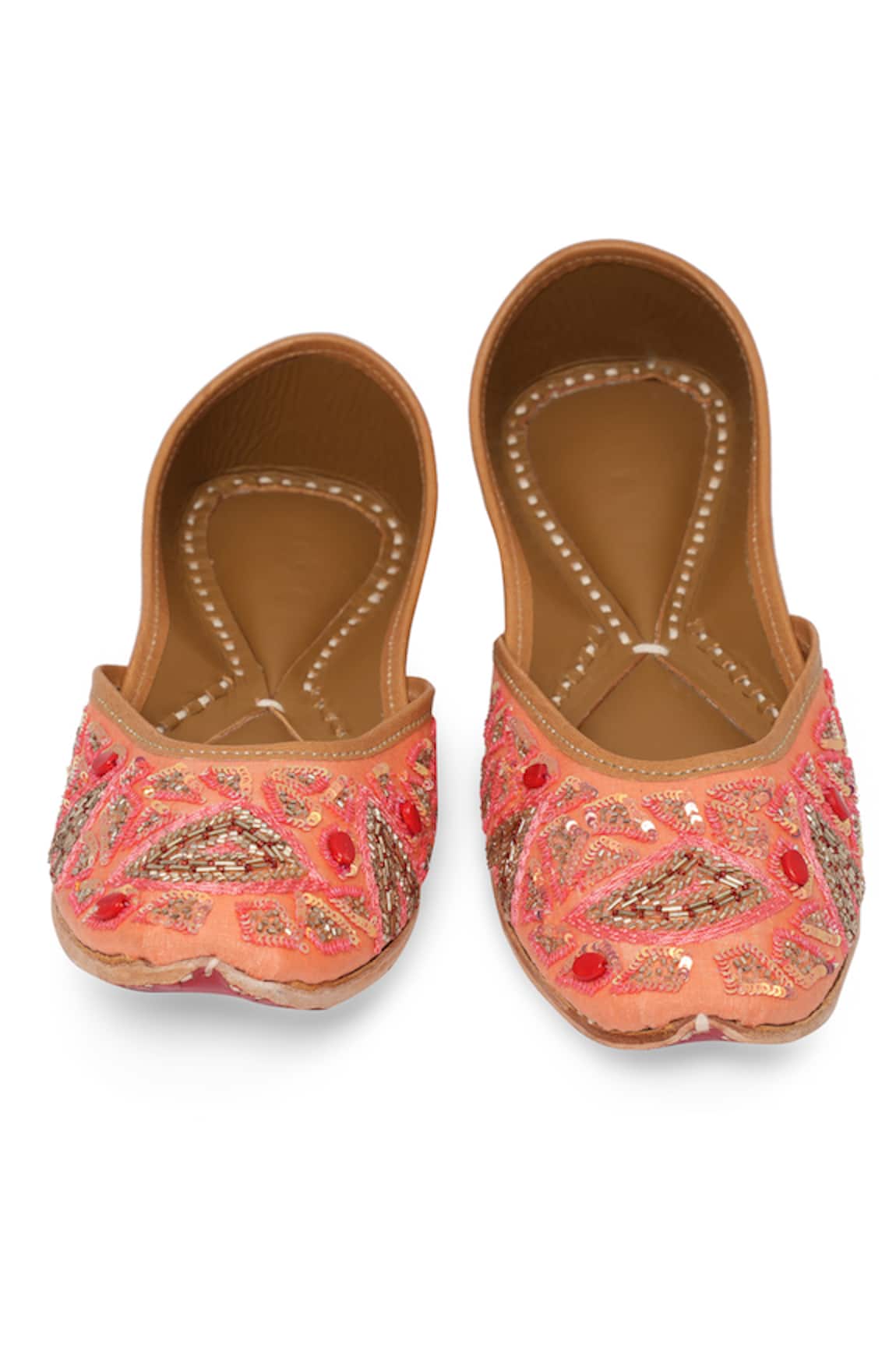 NR By Nidhi Rathi Sequins & Beads Embroidered Juttis 
