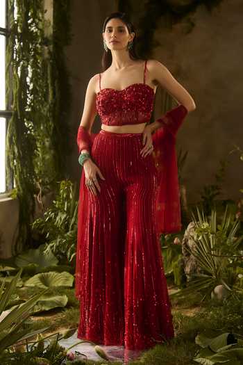 Parul Gandhi Rouge Sequined Blouse & Pant Set 