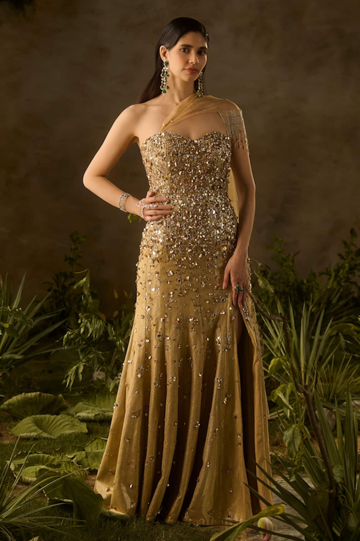 Parul Gandhi Elysia Sequins & Beads Hand Embroidered Gown 