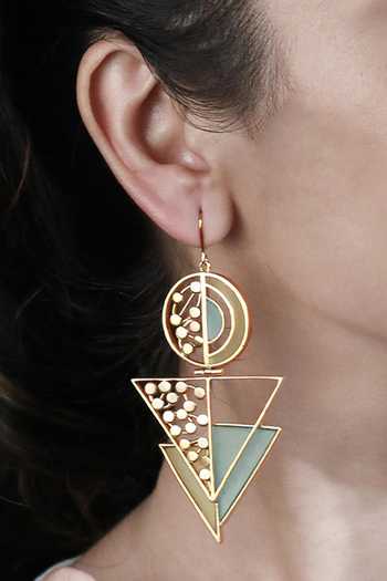 Suhani Pittie Split Circular Triangle Drop Earrings 