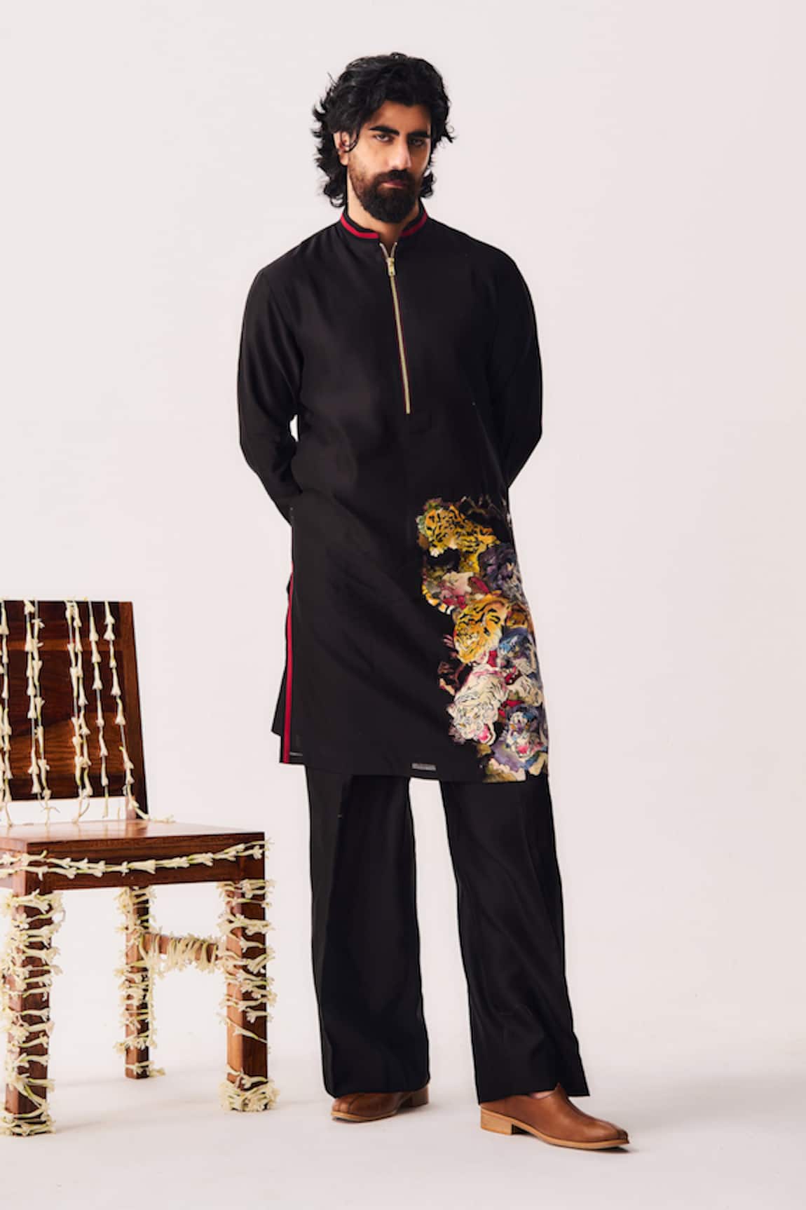Wabi Sabi By Anshum-Ritesh Tigers Grove Kurta & Flare Pant Set 