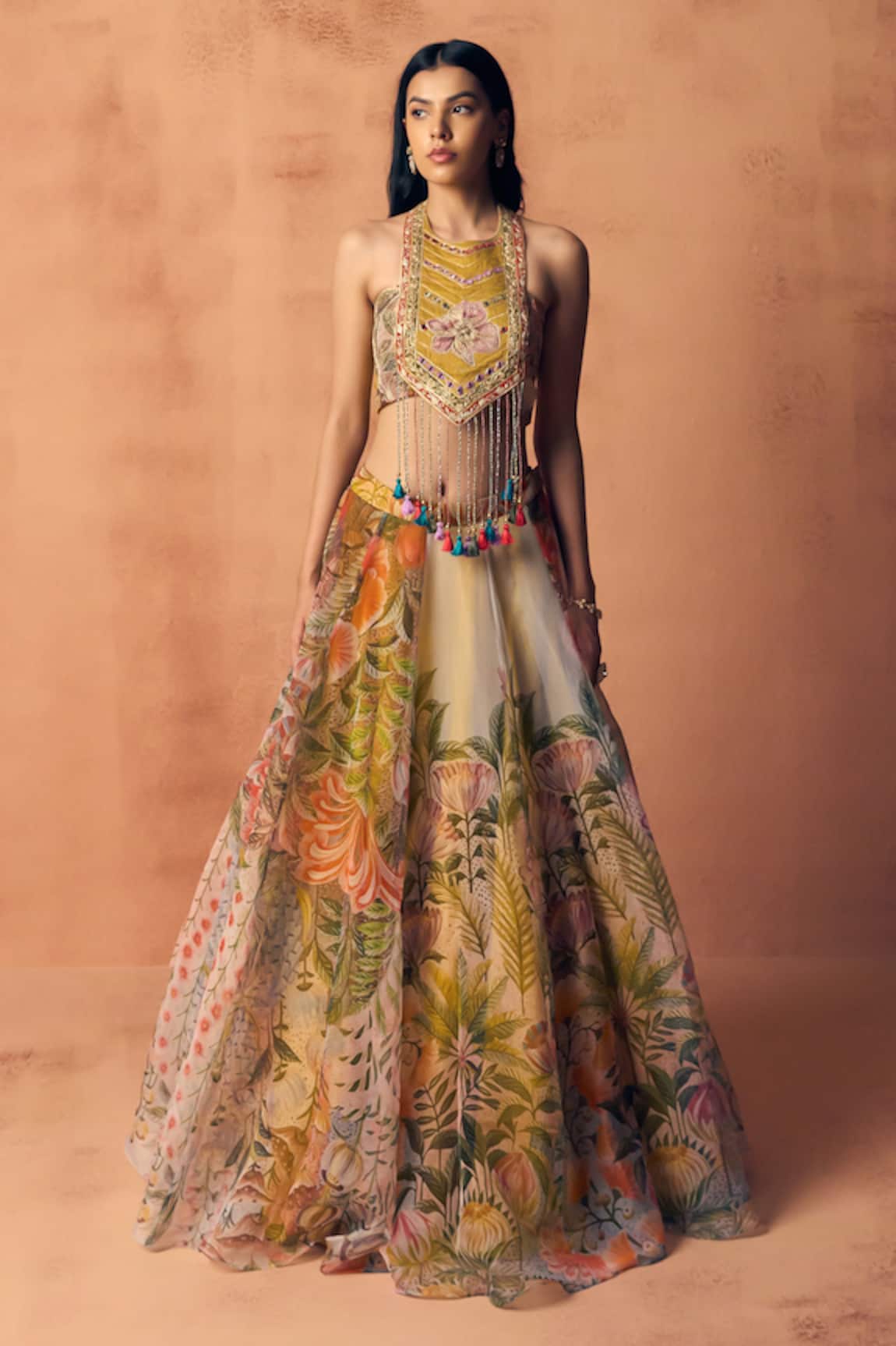 Label Moni K Potpourri Printed Lehenga With Blouse