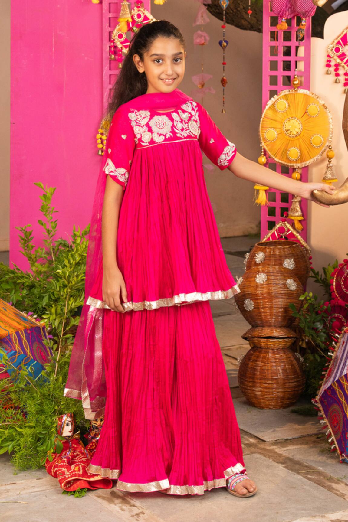 Panchhi By Kanupriya Tibrewala Rajkumari Flared Kurta Sharara Set