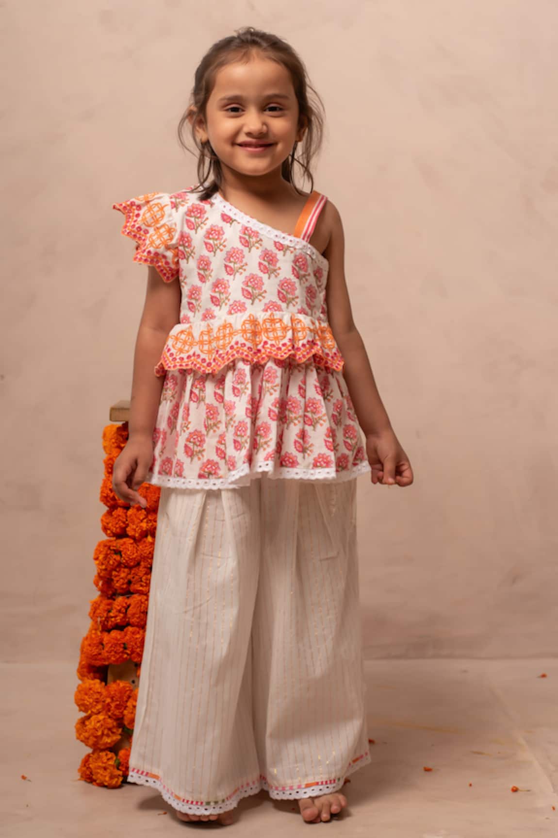 Plumcheeks Rani One Shoulder Top & Pant Set