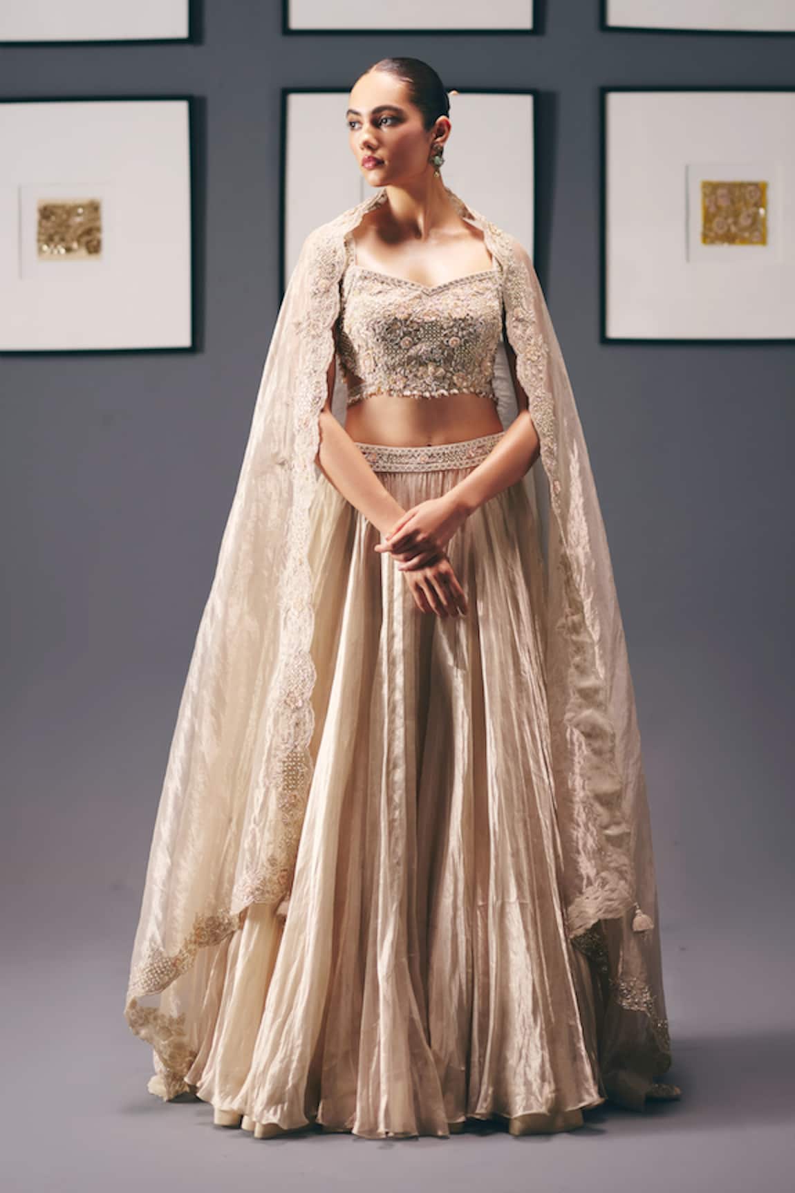 Sana Barreja Water Lilies Pleated Lehenga Set