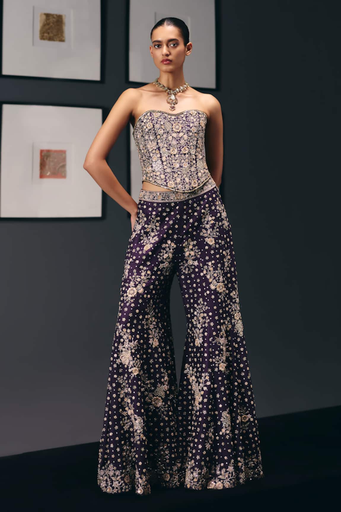 Sana Barreja The Ballet Class Embroidered Corset With Sharara