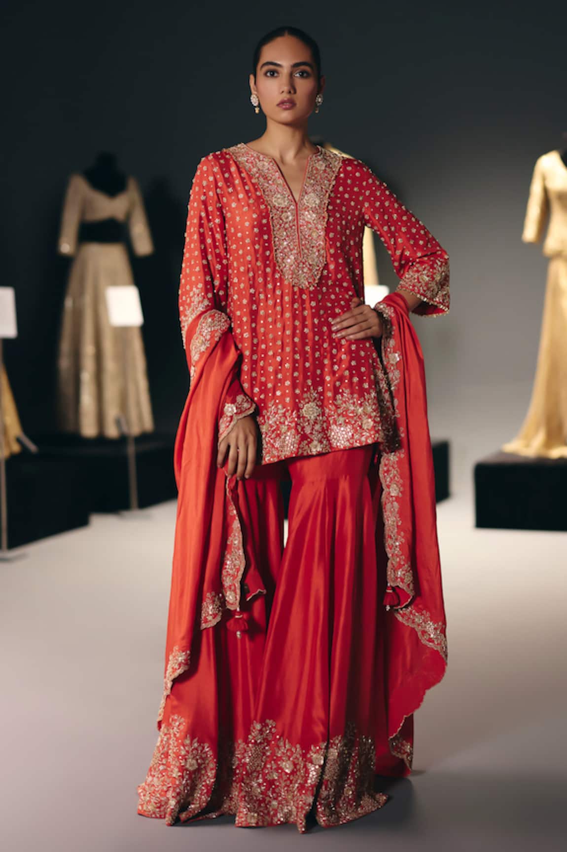 Sana Barreja Flower Ball Embroidered Kurta Set