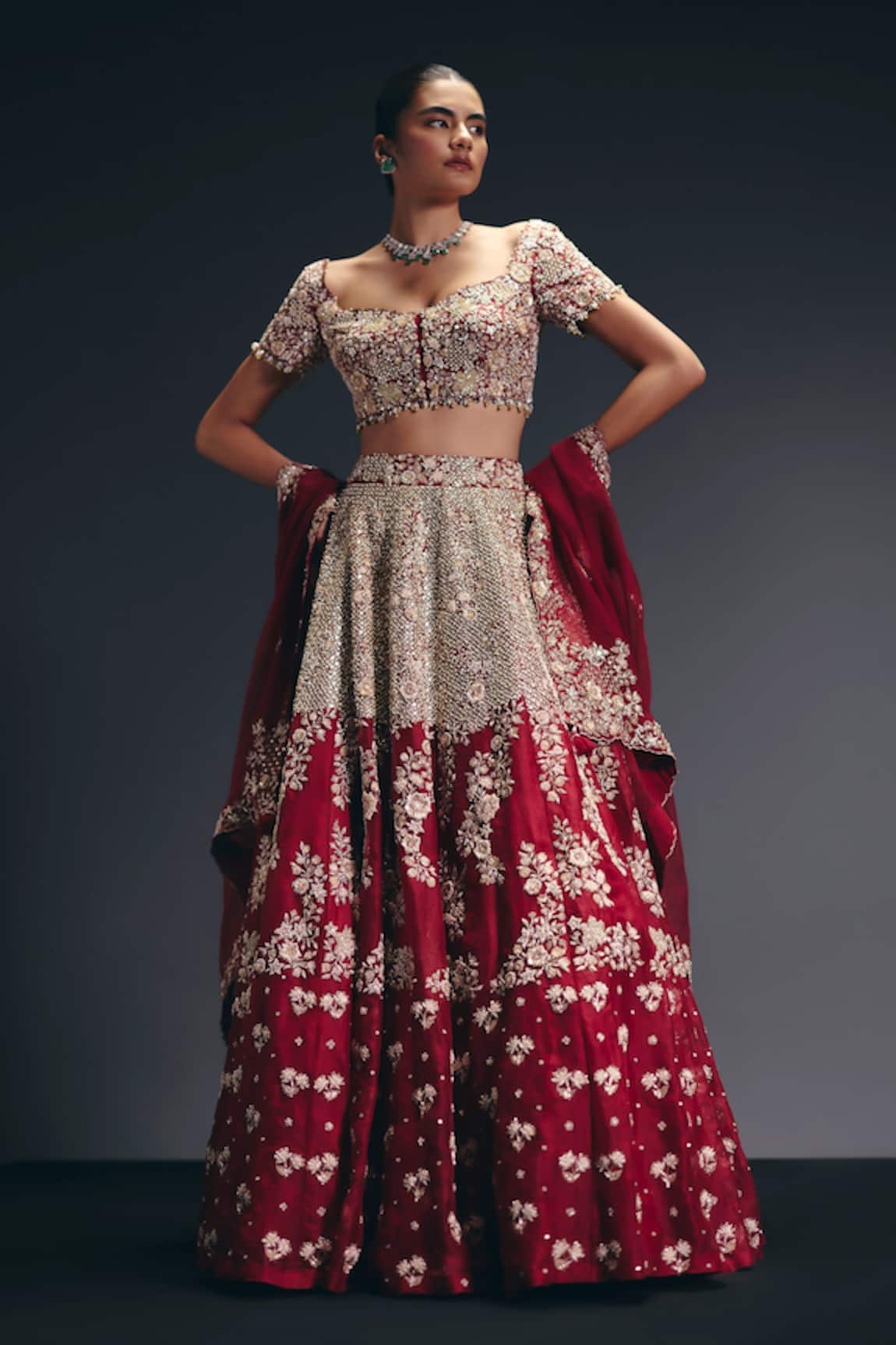 Sana Barreja The Lovers Floral Embroidered Lehenga Set