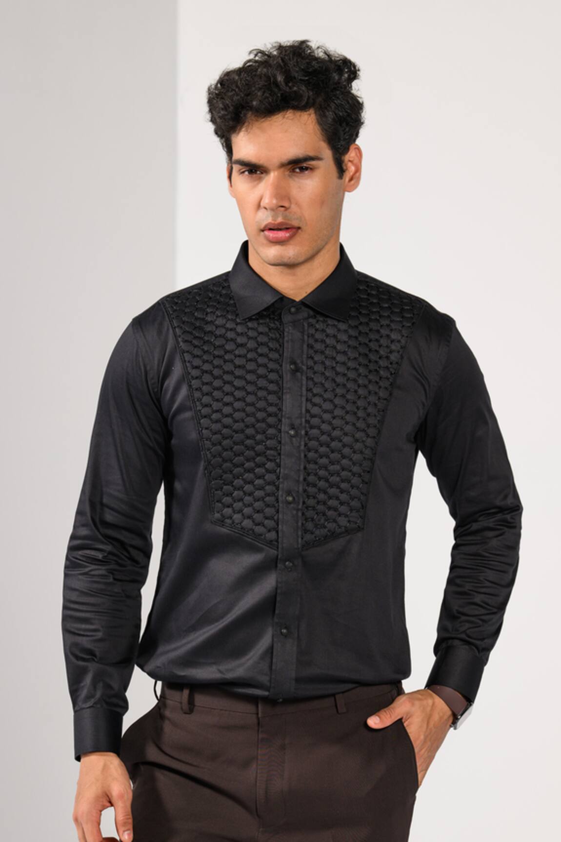 Kalpana Naik Honeycomb Quilted Hand Embroidered Shirt