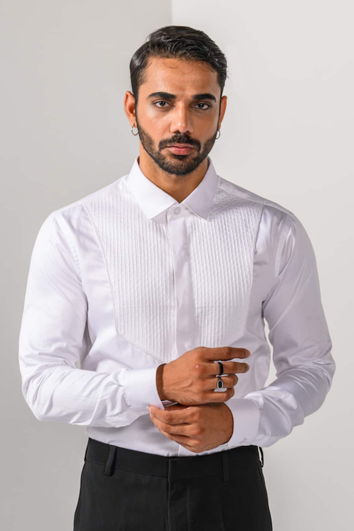 Kalpana Naik Pintuck Detail Hand & Machine Embroidered Shirt