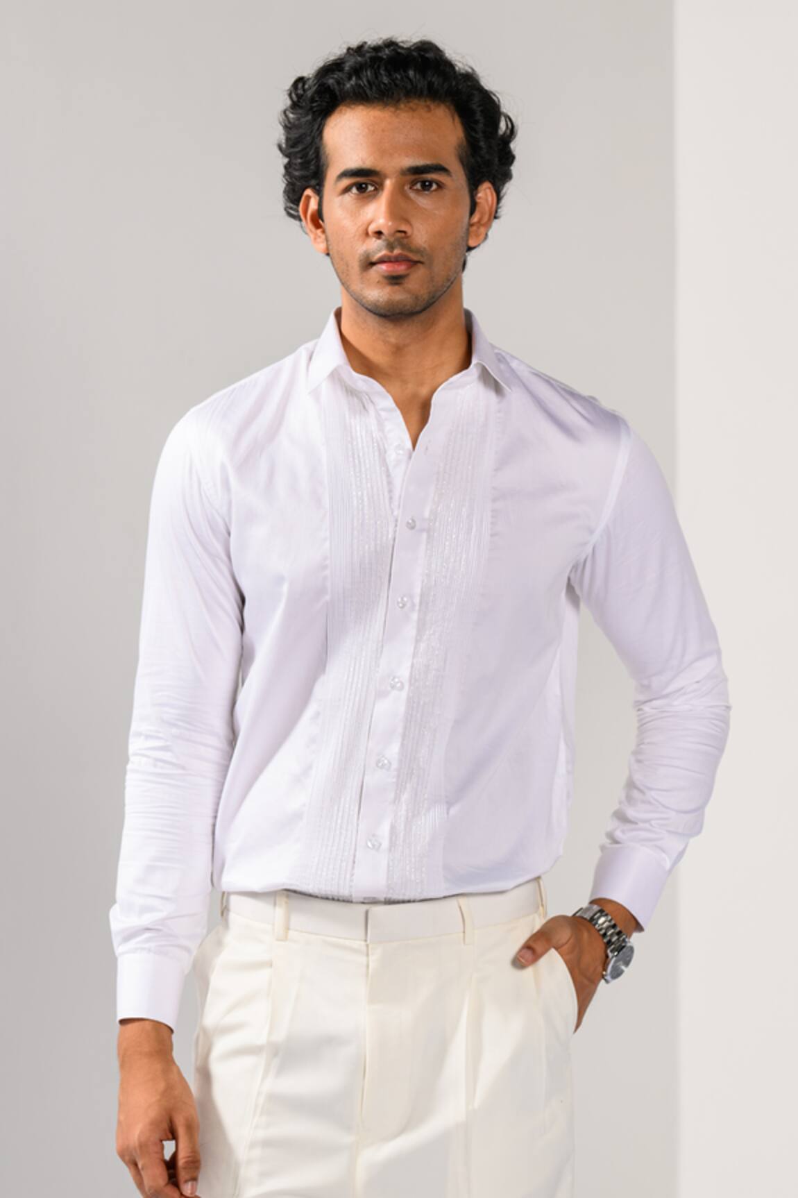 Kalpana Naik Pintuck Detail Shirt