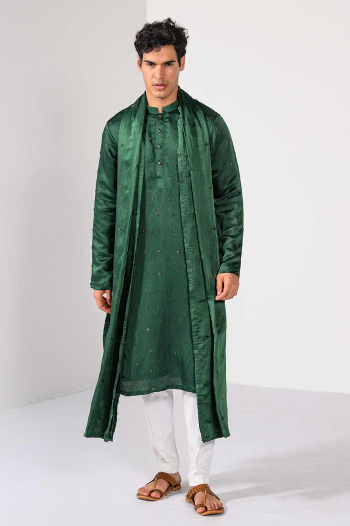 Kalpana Naik Emerald Green Work Kurta Set 