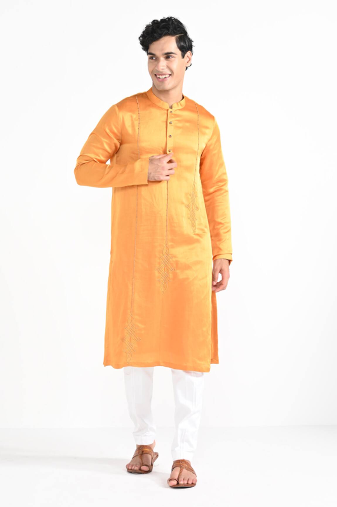 Kalpana Naik Goldfinch Yellow Hand Embroidered Kurta Set 