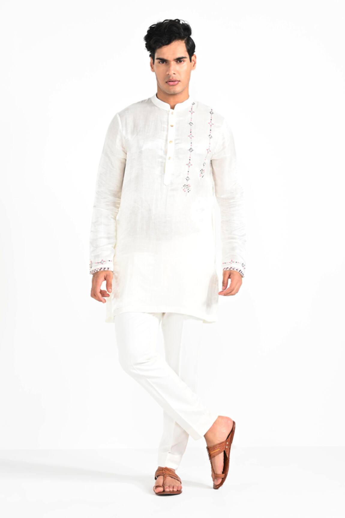 Kalpana Naik Ivory Hand Embroidered Kurta Set 