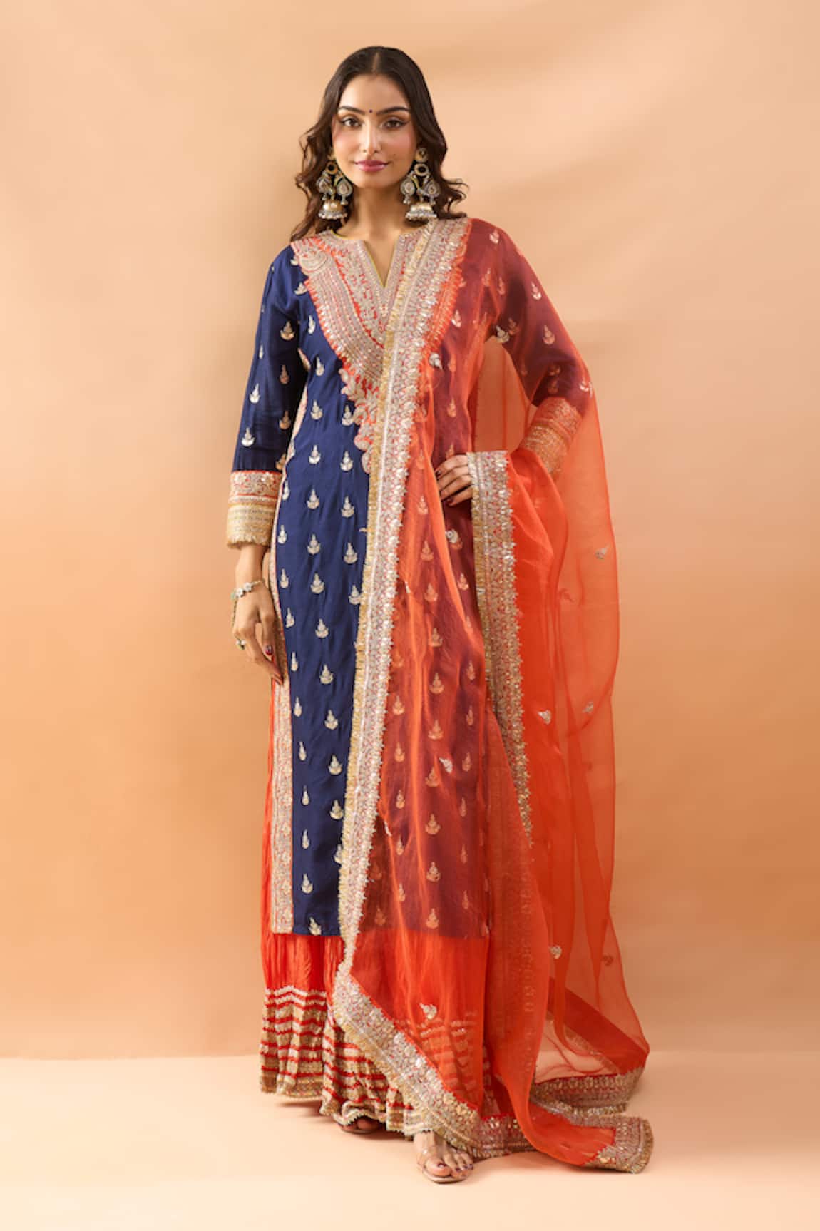 Gopi Vaid Embroidered Kurta Sharara & Dupatta Set