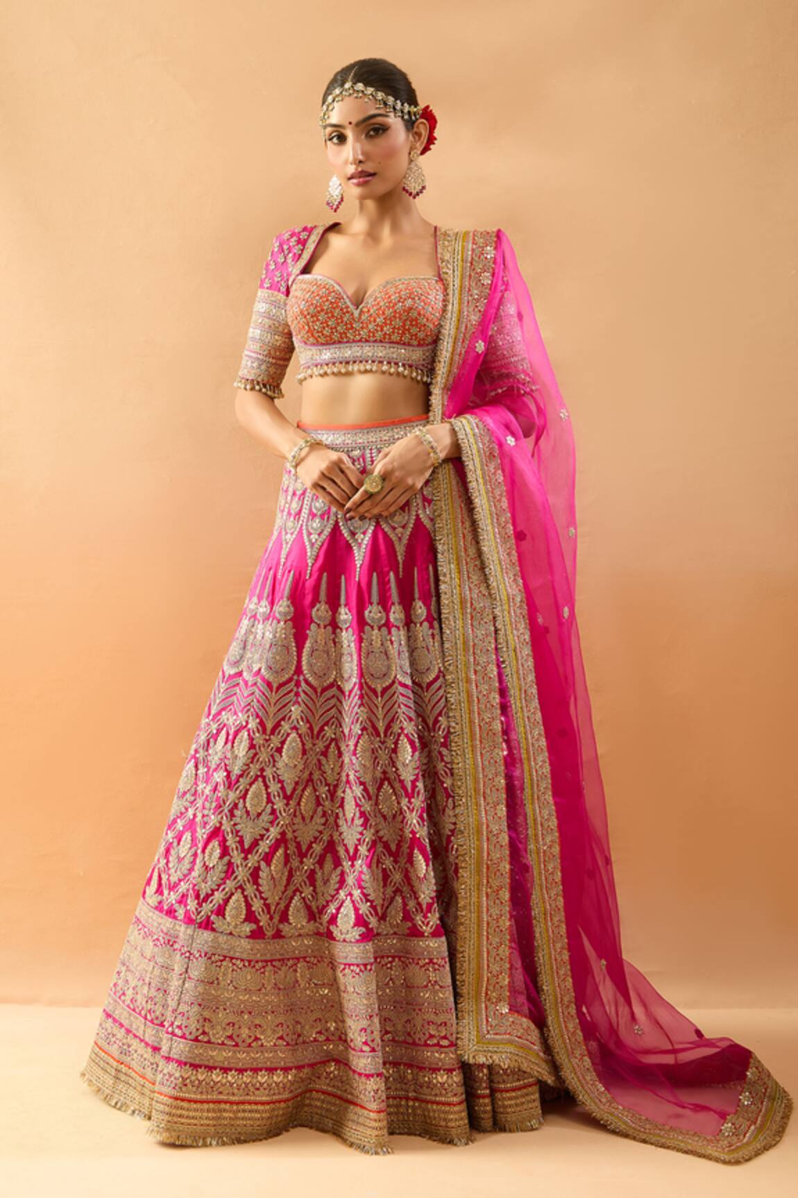 Gopi Vaid Embroidered Lehenga Blouse & Dupatta Set