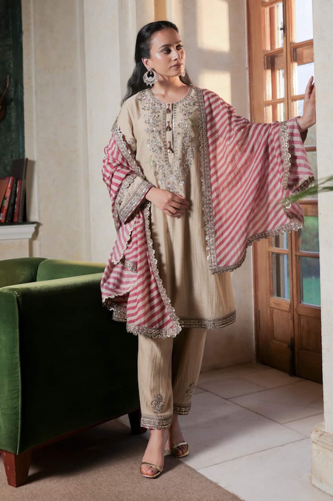 Summer By Priyanka Gupta Beige Noor E Summer Kurta Set