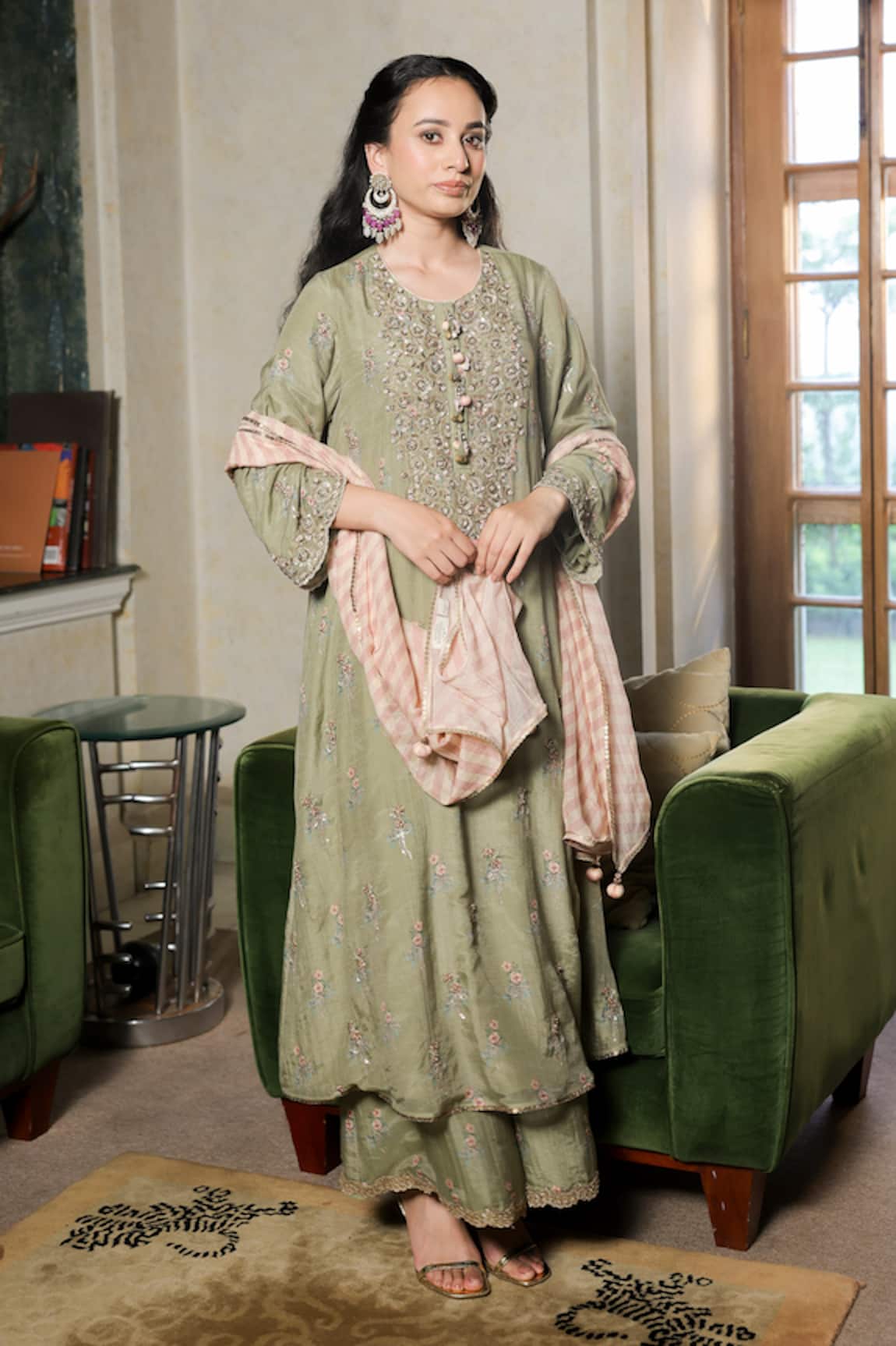 Summer By Priyanka Gupta Rose Bow Print Kurta Set