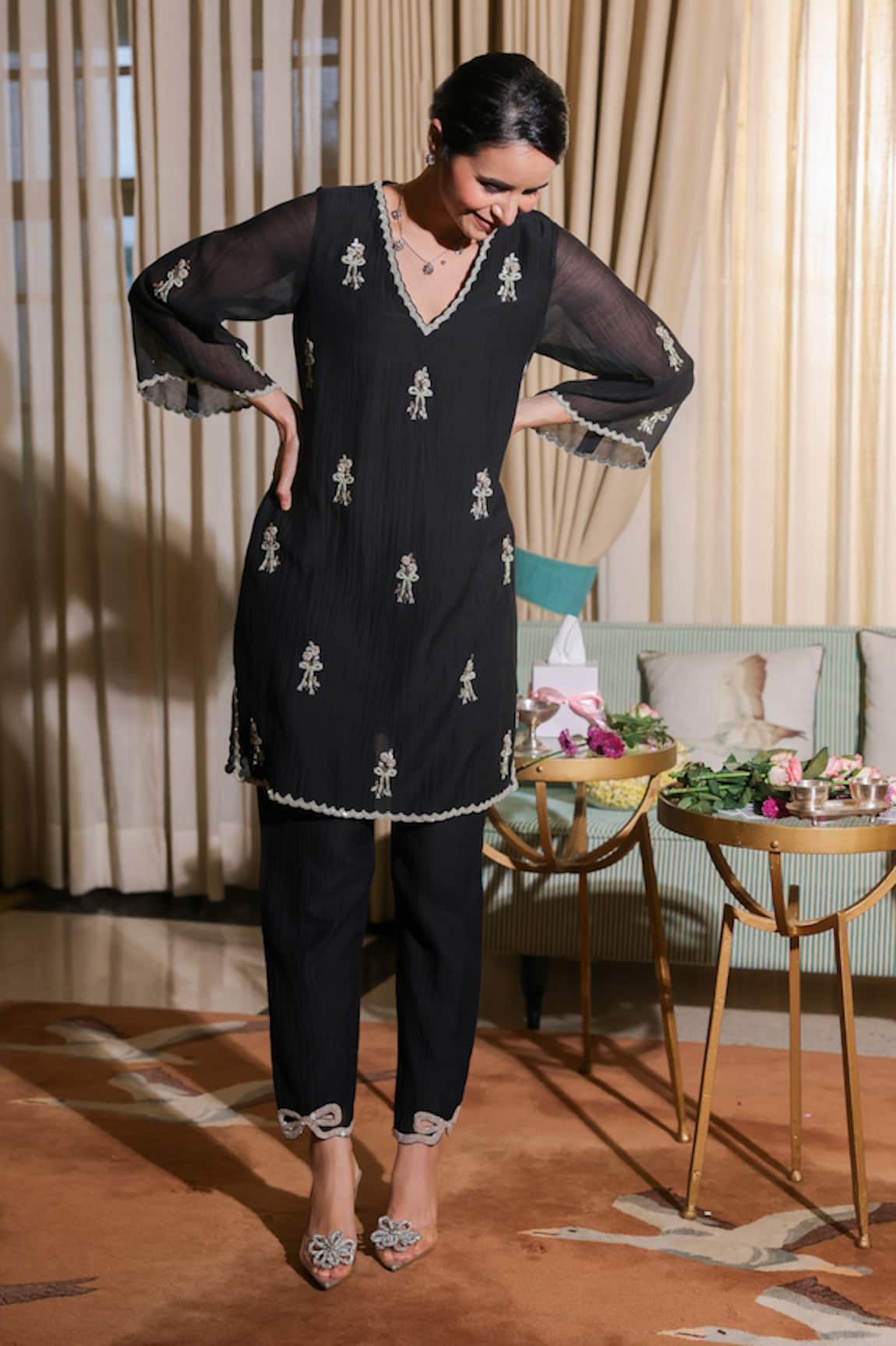 Summer By Priyanka Gupta Noor E Bow Co-ord Pant Set