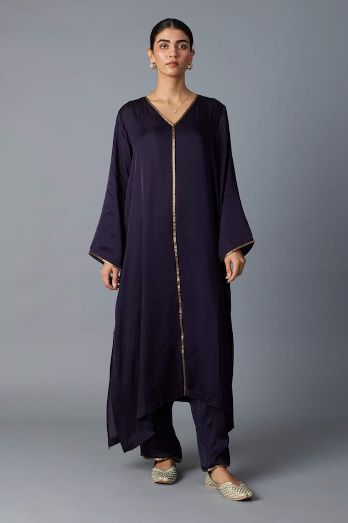 Vasstram Firoza Zari Panelled Kurta With Pant