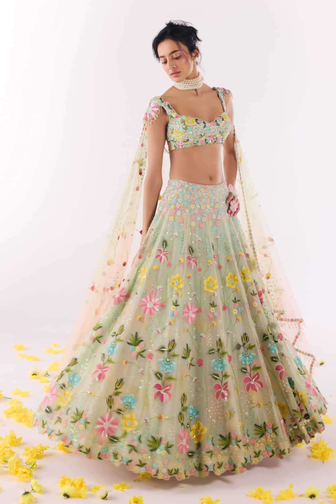 Show Shaa Floral Embroidered Lehenga Set