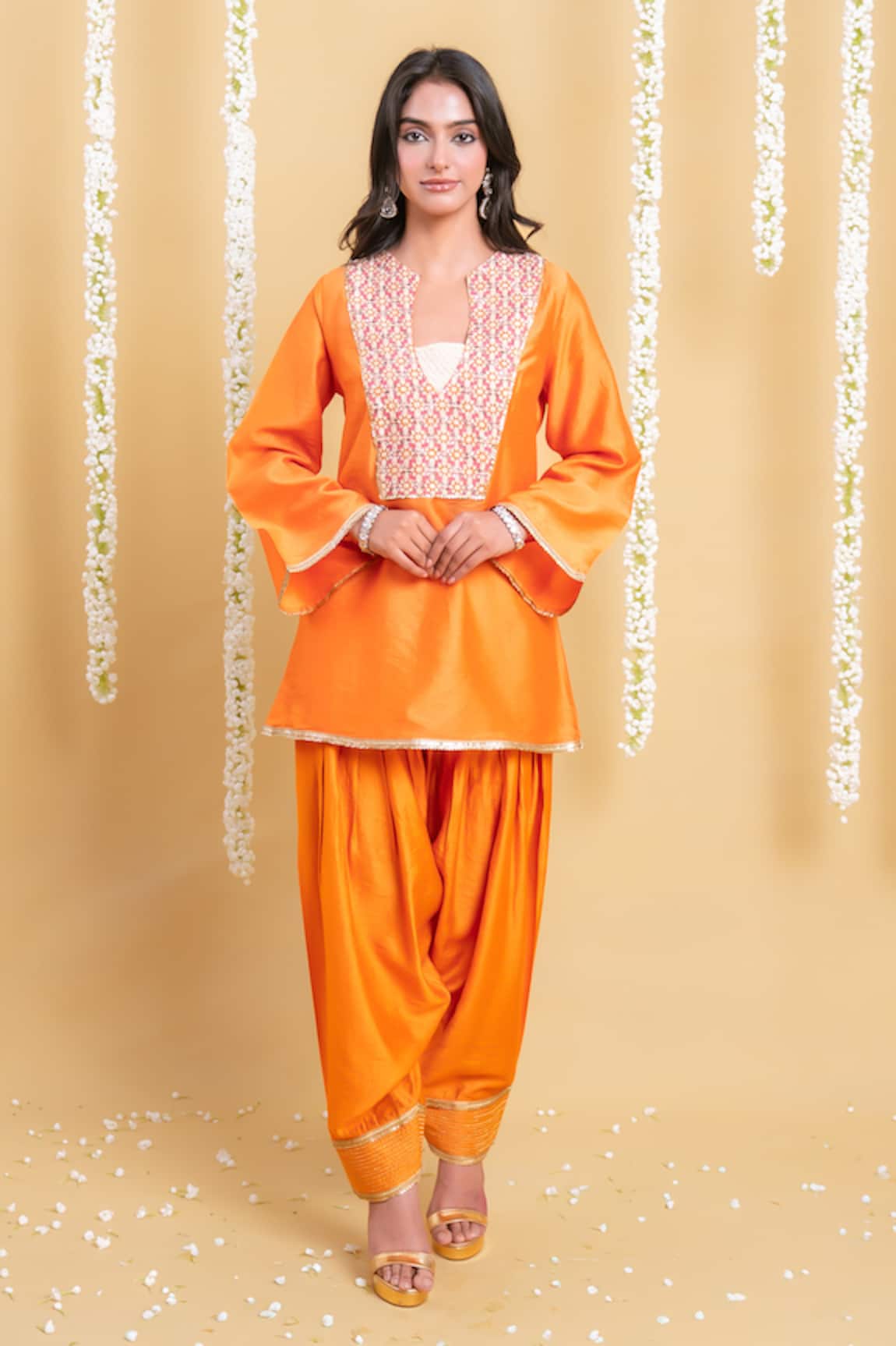 Grass & Sunshine Amber Glow Kurta & Farshi Pant Co-ord Set 