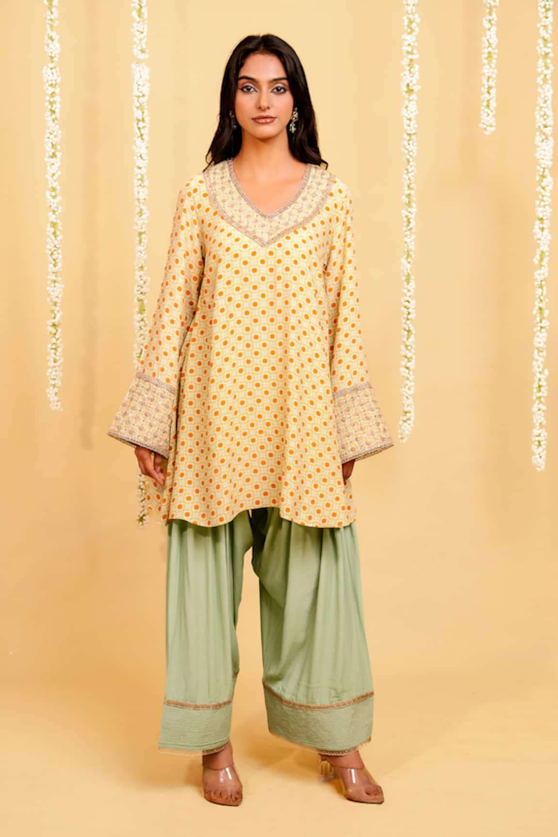 Grass & Sunshine Meadow Bloom Kurta & Farshi Salwar Set 
