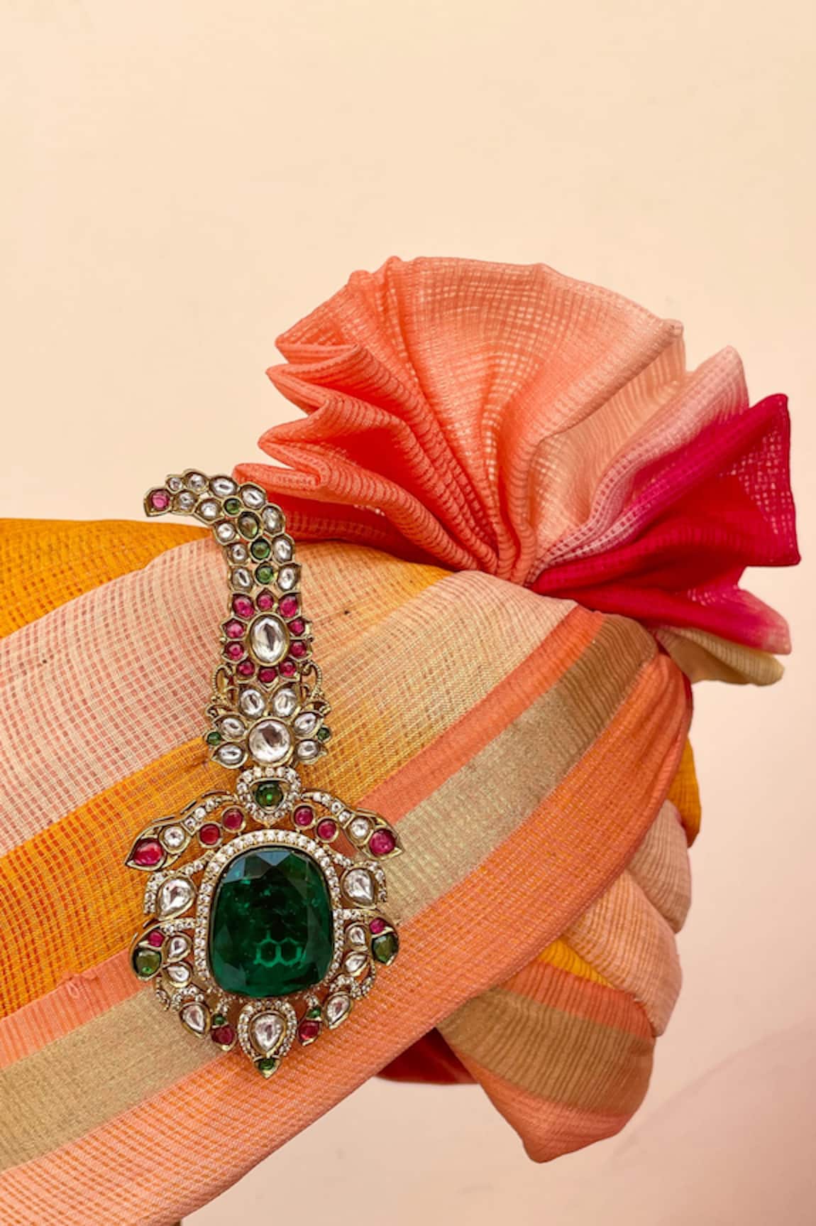 Saga Jewels Emerald Zircon Kundan Polki Kalangi