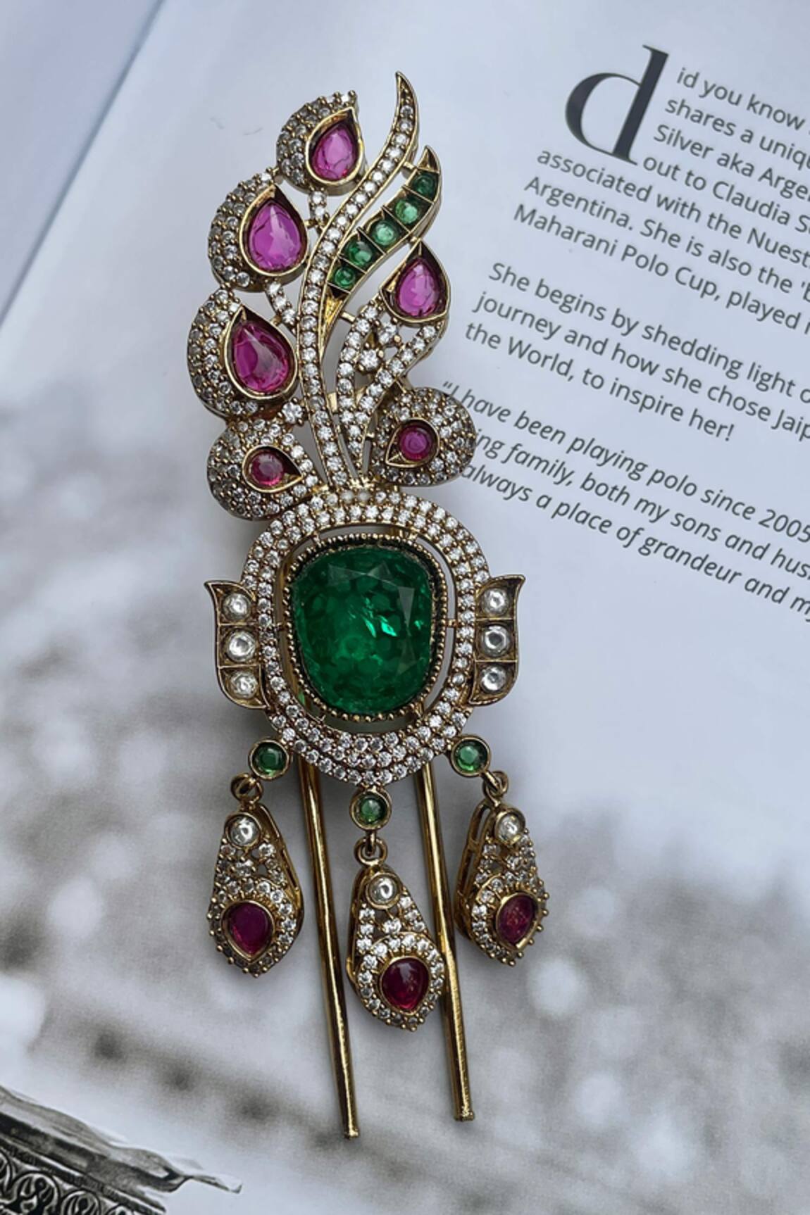 Saga Jewels Feather Style Kundan & Polki Kalangi 