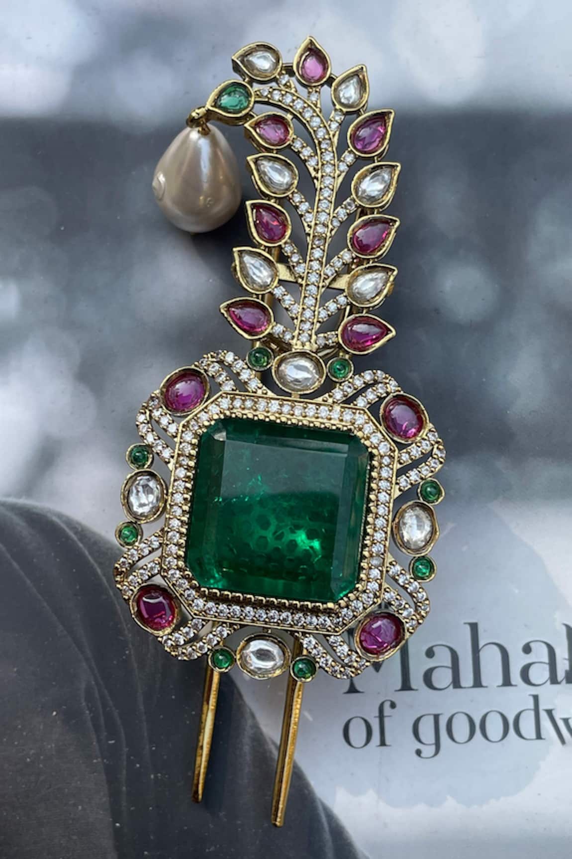 Saga Jewels Emerald, Ruby & Pearl Kundan Polki Kalangi 