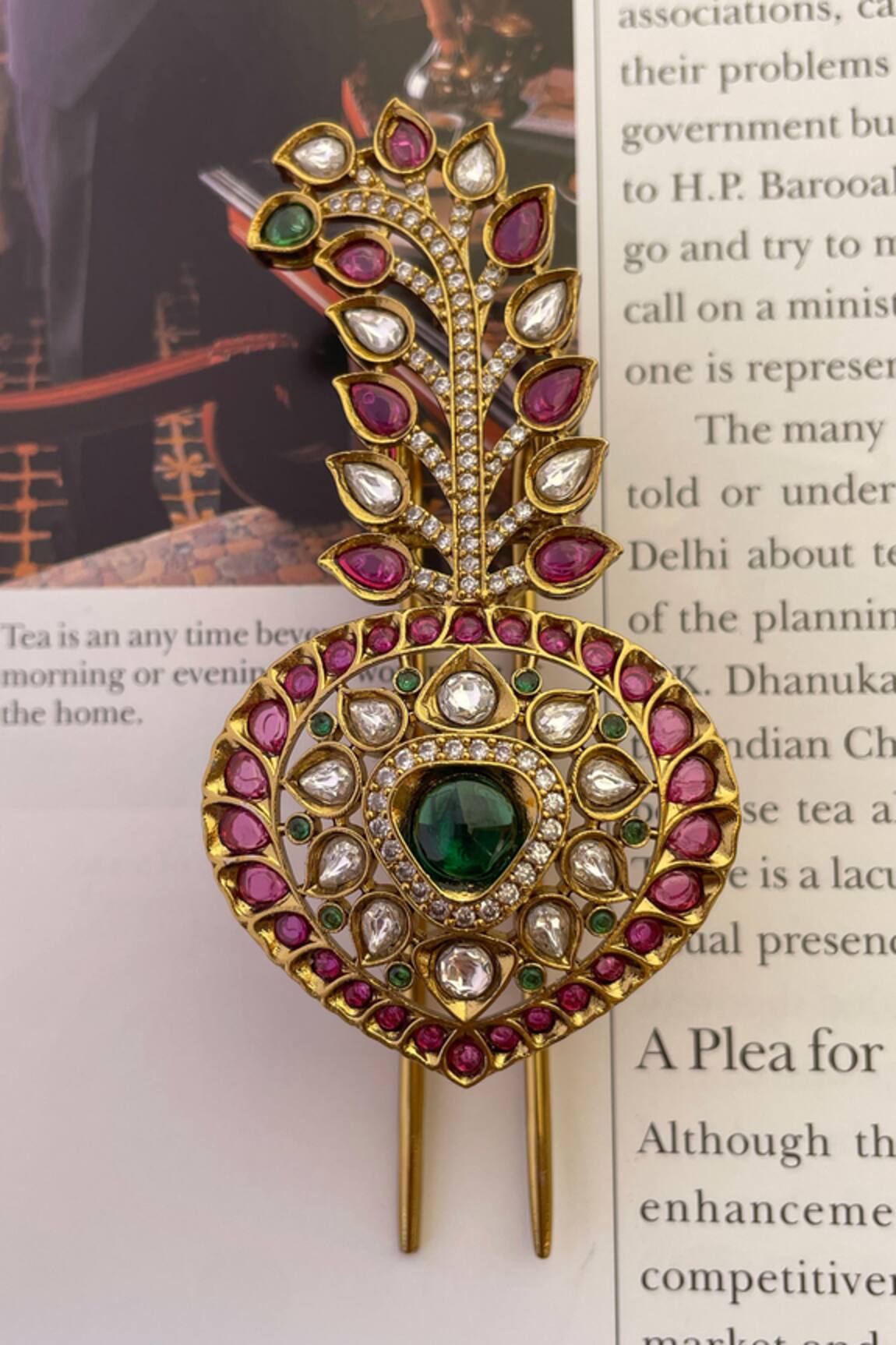 Saga Jewels Stone & Pearl Embellished Kalangi 