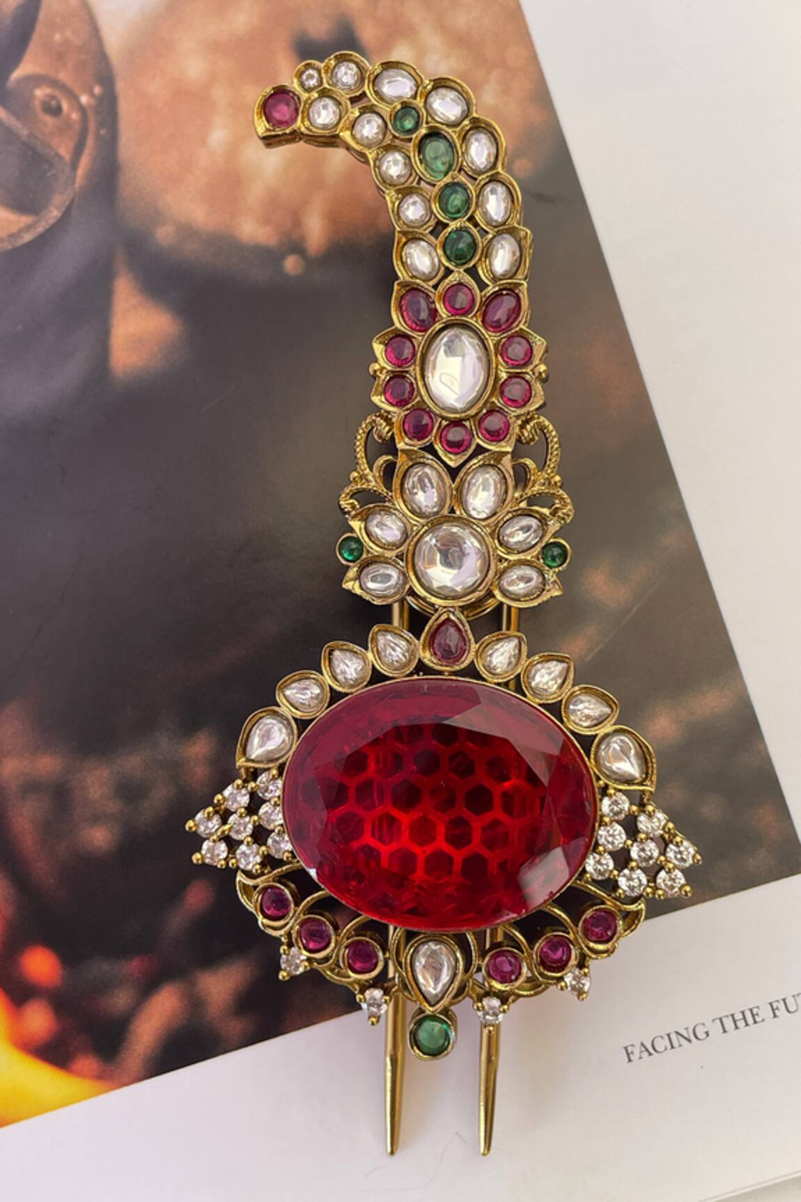 Saga Jewels Stone Embellished Paisley Kalangi 