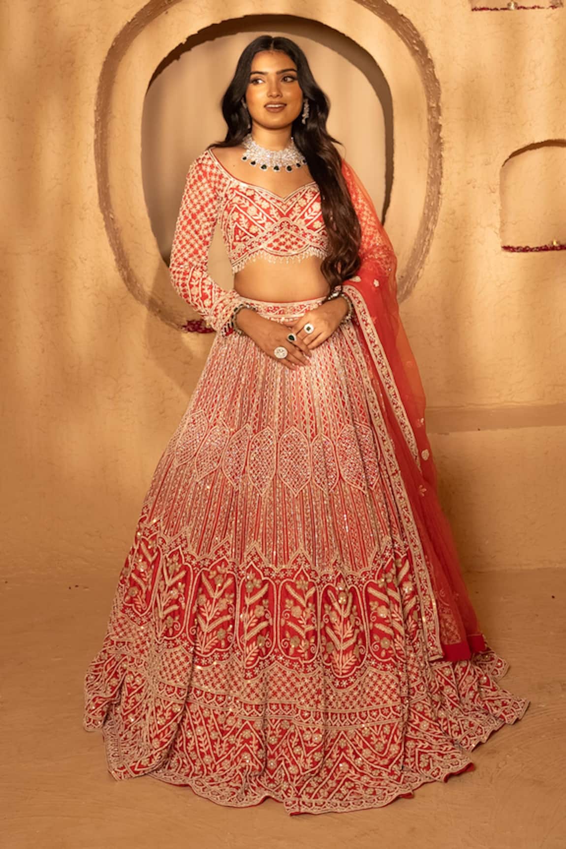 Amaltas Couture Jaal Hand Embroidered Bridal Lehenga Set