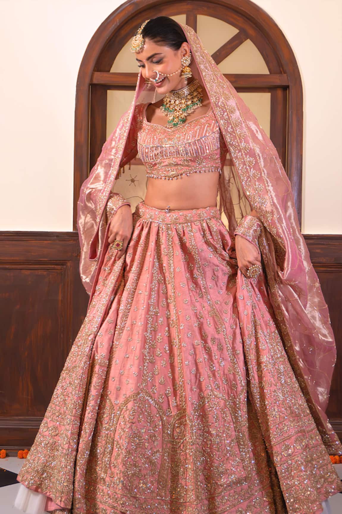 Amaltas Couture Hand Embroidered Bridal Lehenga Set