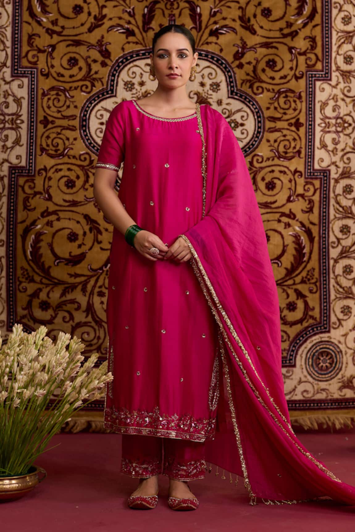 Meesa Chanderi Silk Kurta Set