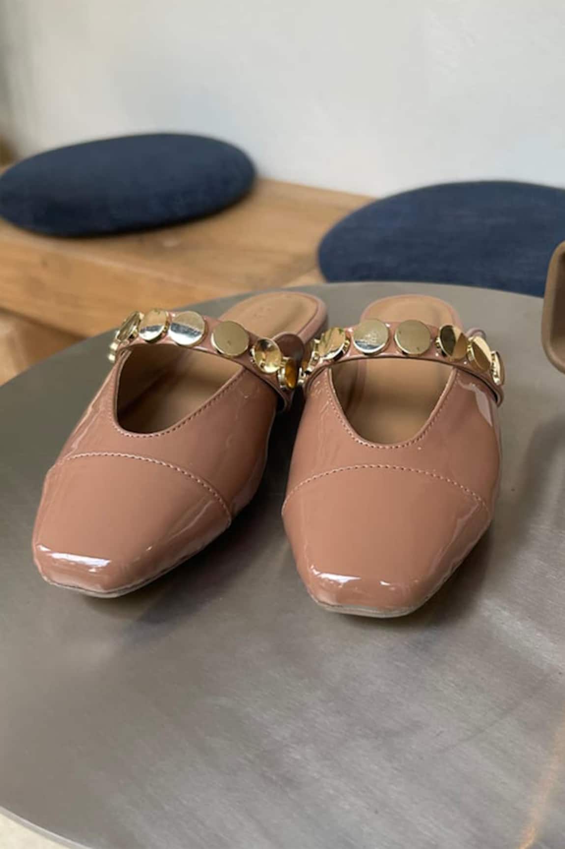 Devano Bianca Studded Mules