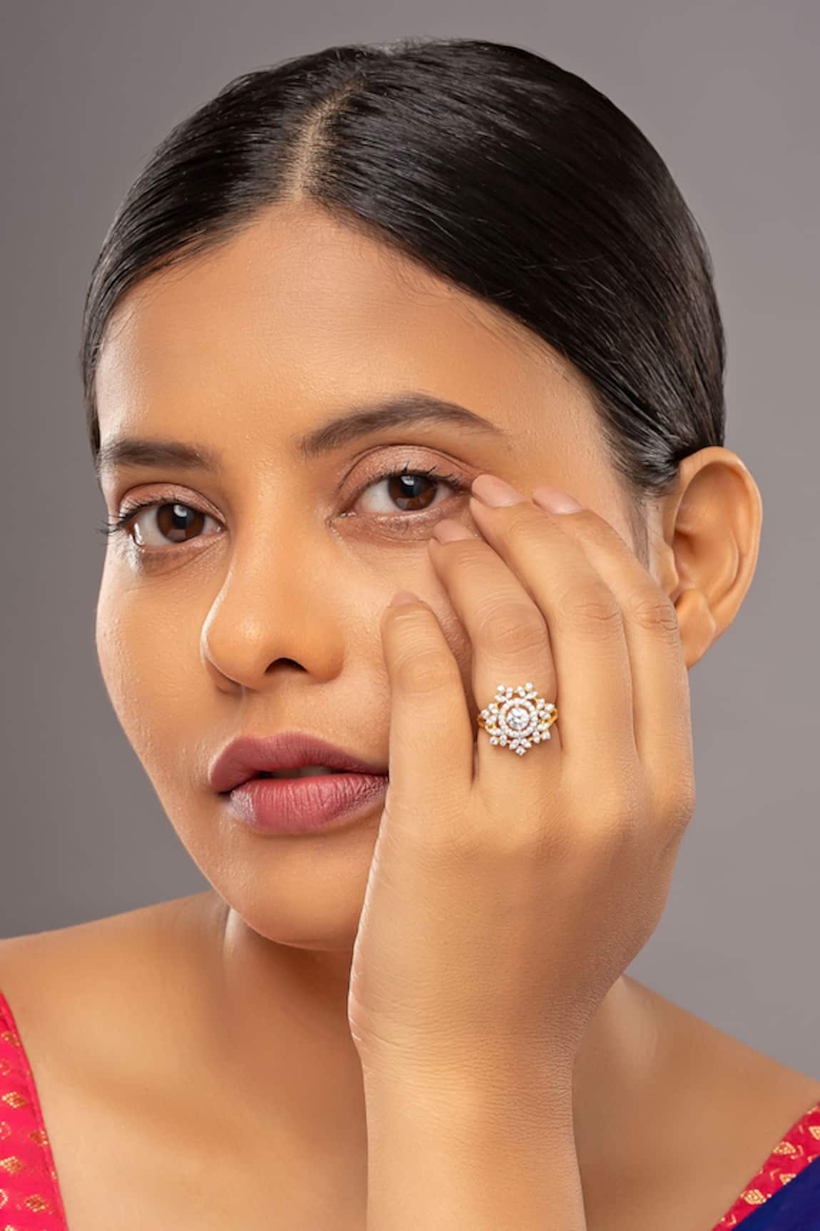 Sica Jewellery Lunara Gold Plated Stone Embellished Ring 