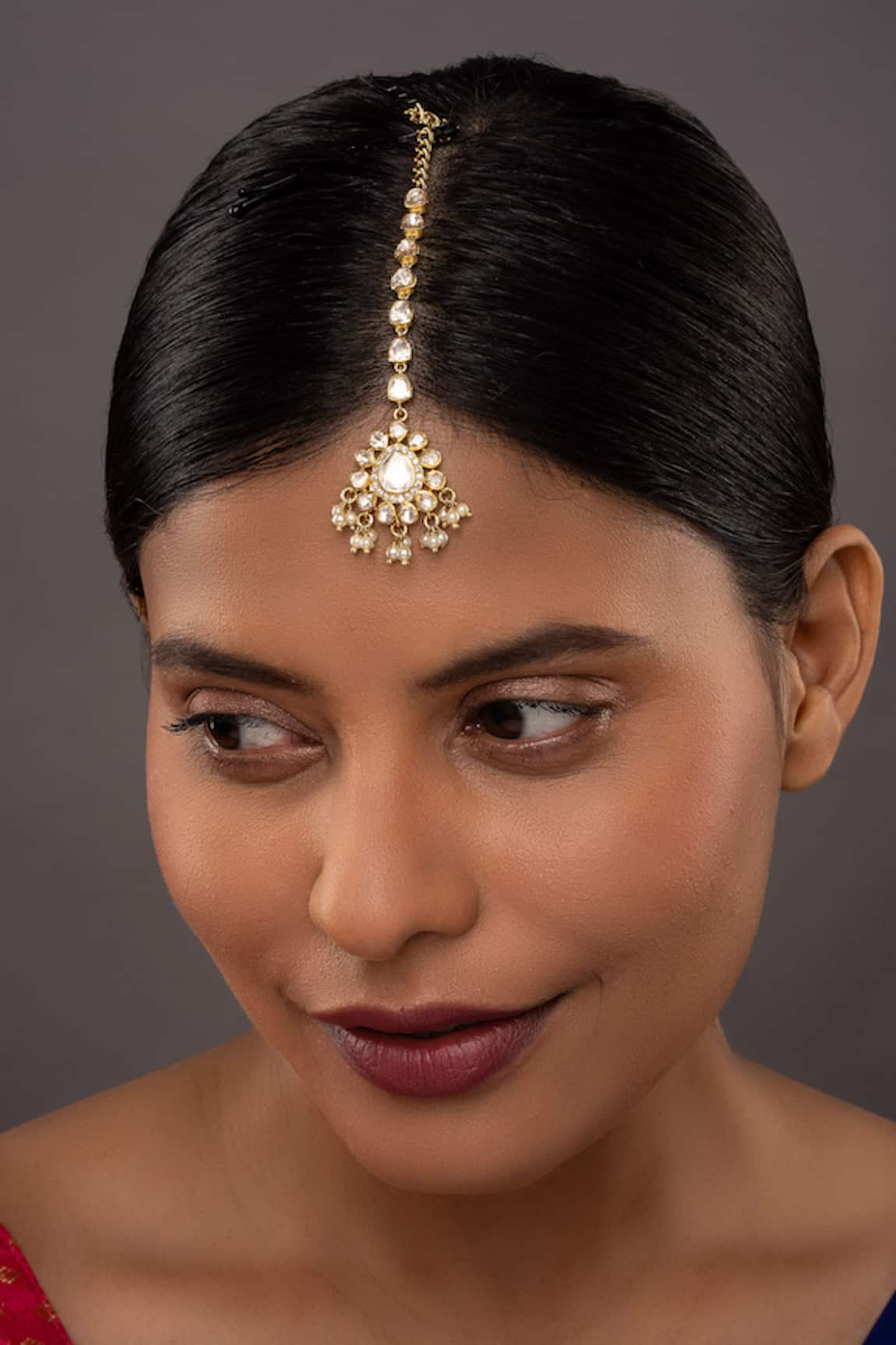 Sica Jewellery Lehar Kundan & Pearl Embellished Maangtikka 