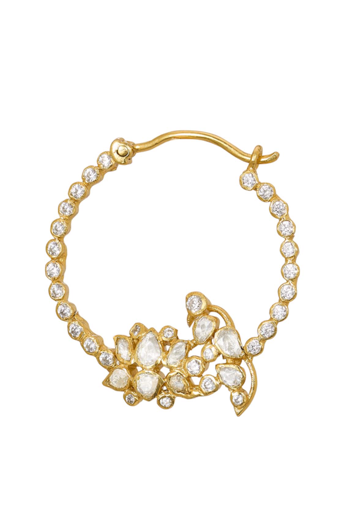 Sica Jewellery Vasundhra Hoop Nose Ring with Stone Embellishments